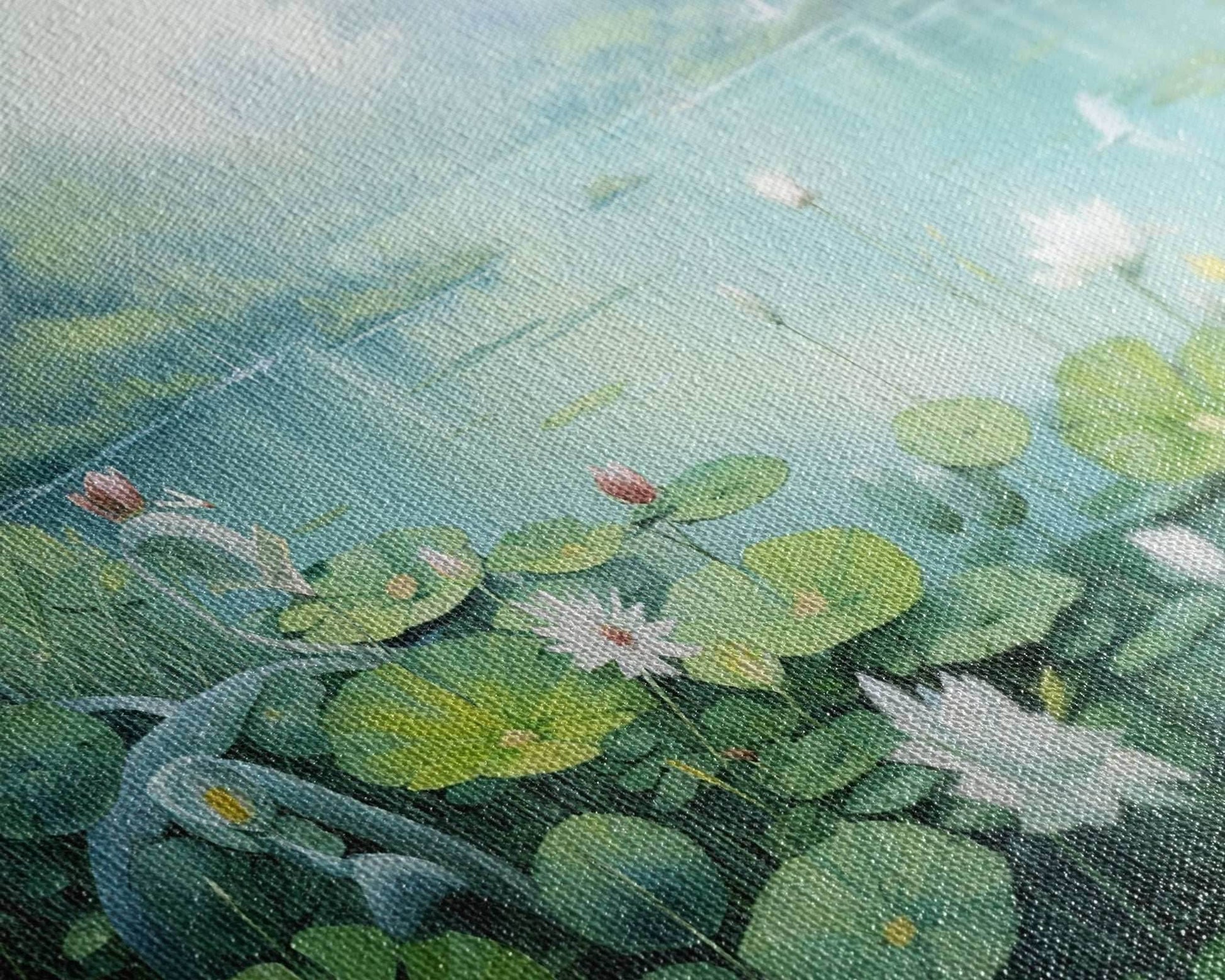 Lake Wall Art, Water Lily Wall Print, Fantasy Art, Panoramic Art, Wall Art, Canvas Art, Landscape Art, Wall Hanging, Client Gift, Ranch Art - 10x20 Inches / Gallery Wrap Canvas - Ready To Hang