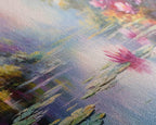 Pond Art, Lake Wall Print, Fantasy Wall Art, Water Lilies Wall Art, Panoramic Art, Wall Art, Canvas Art, Landscape Art, Friendship Gift - 10x20 Inches / Gallery Wrap Canvas - Ready To Hang