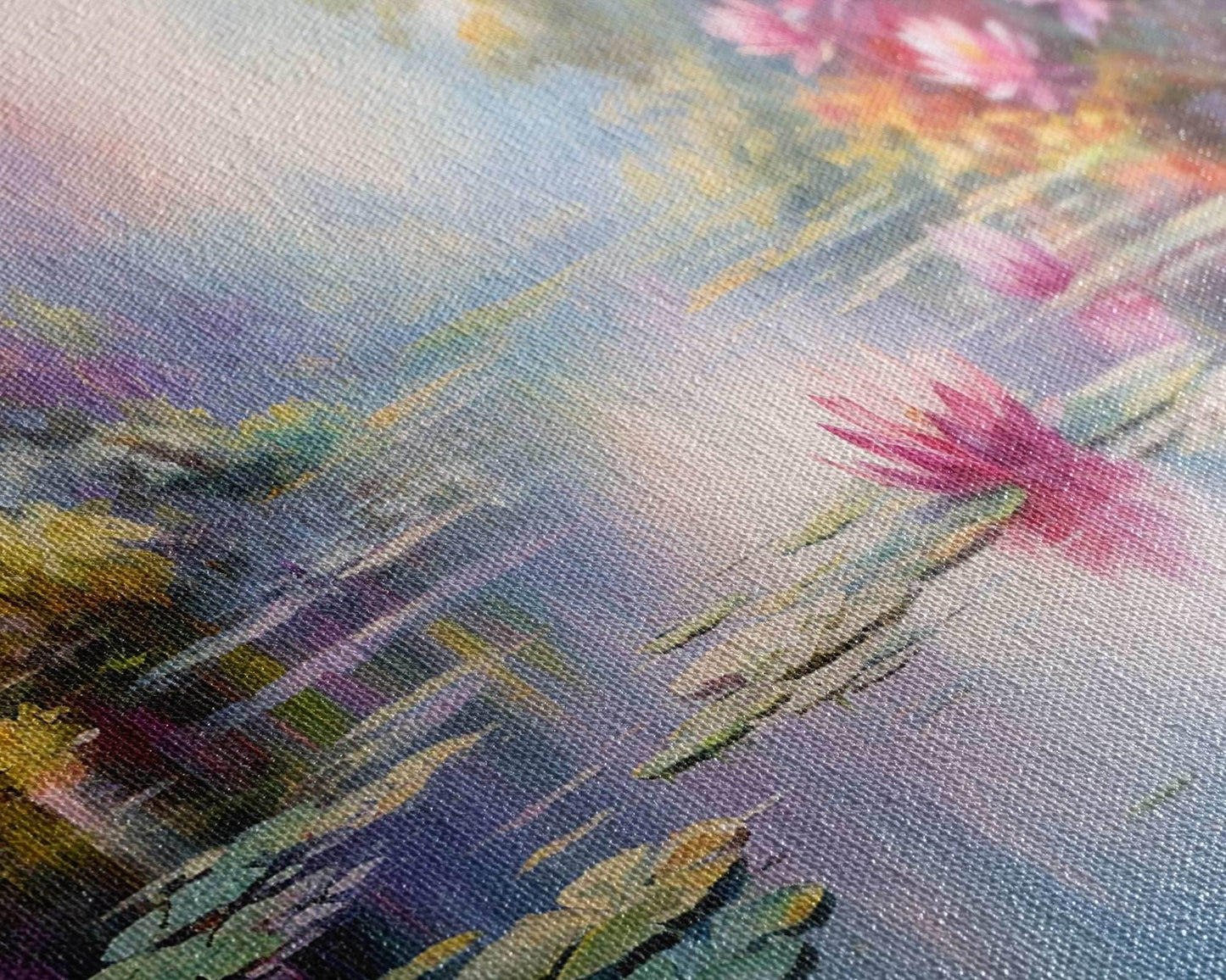 Pond Art, Lake Wall Print, Fantasy Wall Art, Water Lilies Wall Art, Panoramic Art, Wall Art, Canvas Art, Landscape Art, Friendship Gift - 10x20 Inches / Gallery Wrap Canvas - Ready To Hang