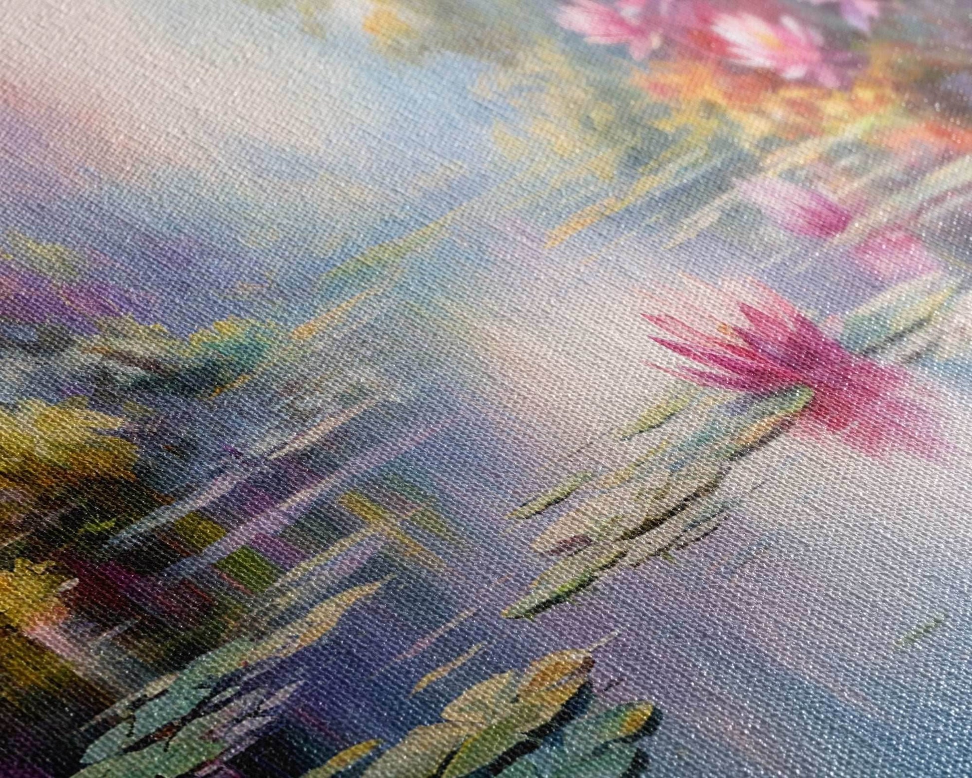 Pond Art, Lake Wall Print, Fantasy Wall Art, Water Lilies Wall Art, Panoramic Art, Wall Art, Canvas Art, Landscape Art, Friendship Gift - 10x20 Inches / Gallery Wrap Canvas - Ready To Hang