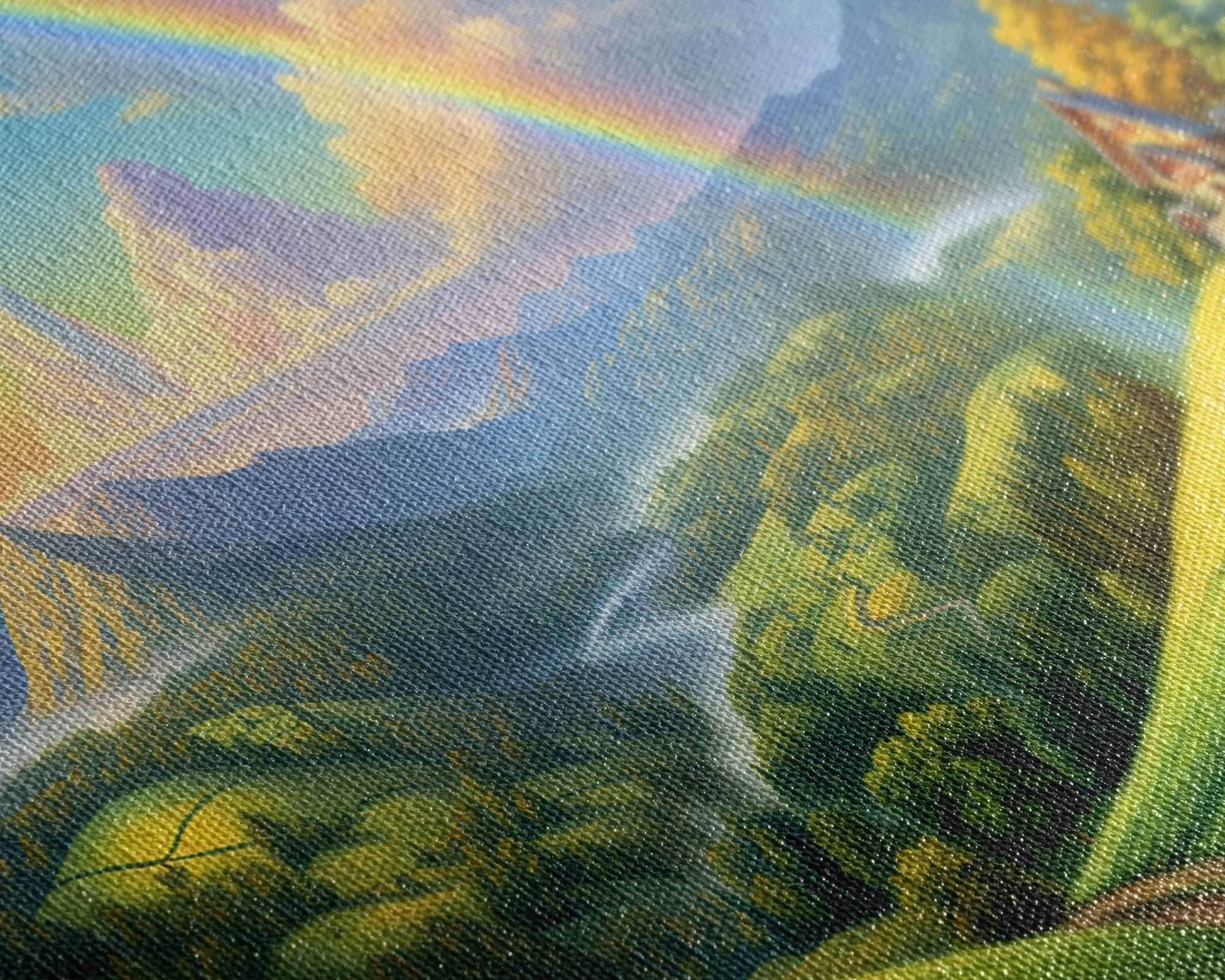 Rainbow Wall Decor, Fantasy Art, Mountains Wall Art, Panoramic Art, Wall Art, Canvas Art, Landscape Art, Appreciation Gift, College Dorm Art - 10x20 Inches / Gallery Wrap Canvas - Ready To Hang