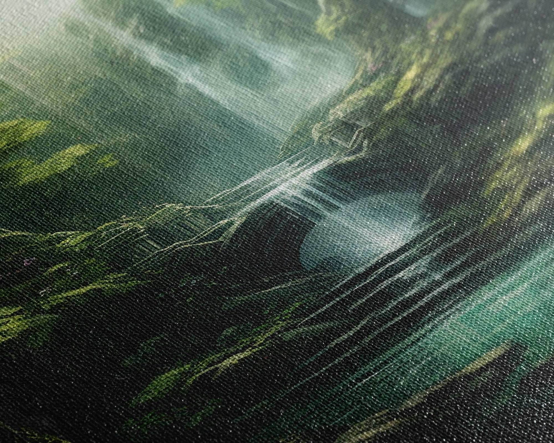 Enchanter Forest, Waterfalls Wall Art, Fantasy Artwork, Canvas Print, Wall Art, Vertical Print, Video Game Art, College Dorm Decor - 8x12 Inches / Gallery Wrap Canvas - Ready To Hang