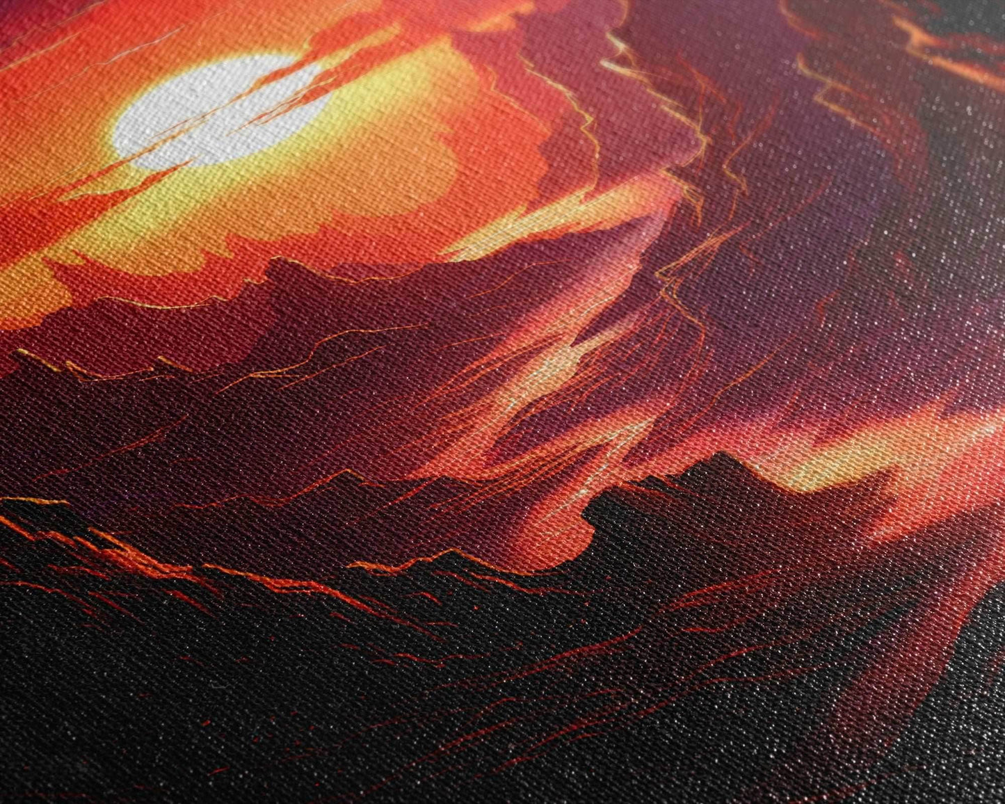 Sunset Wall Art, Fantasy Artwork, River Wall Print, Landscape Wall Art, Canvas Print, Wall Art, Vertical Art, Ranch Decor, Farmhouse Art - 8x12 Inches / Gallery Wrap Canvas - Ready To Hang