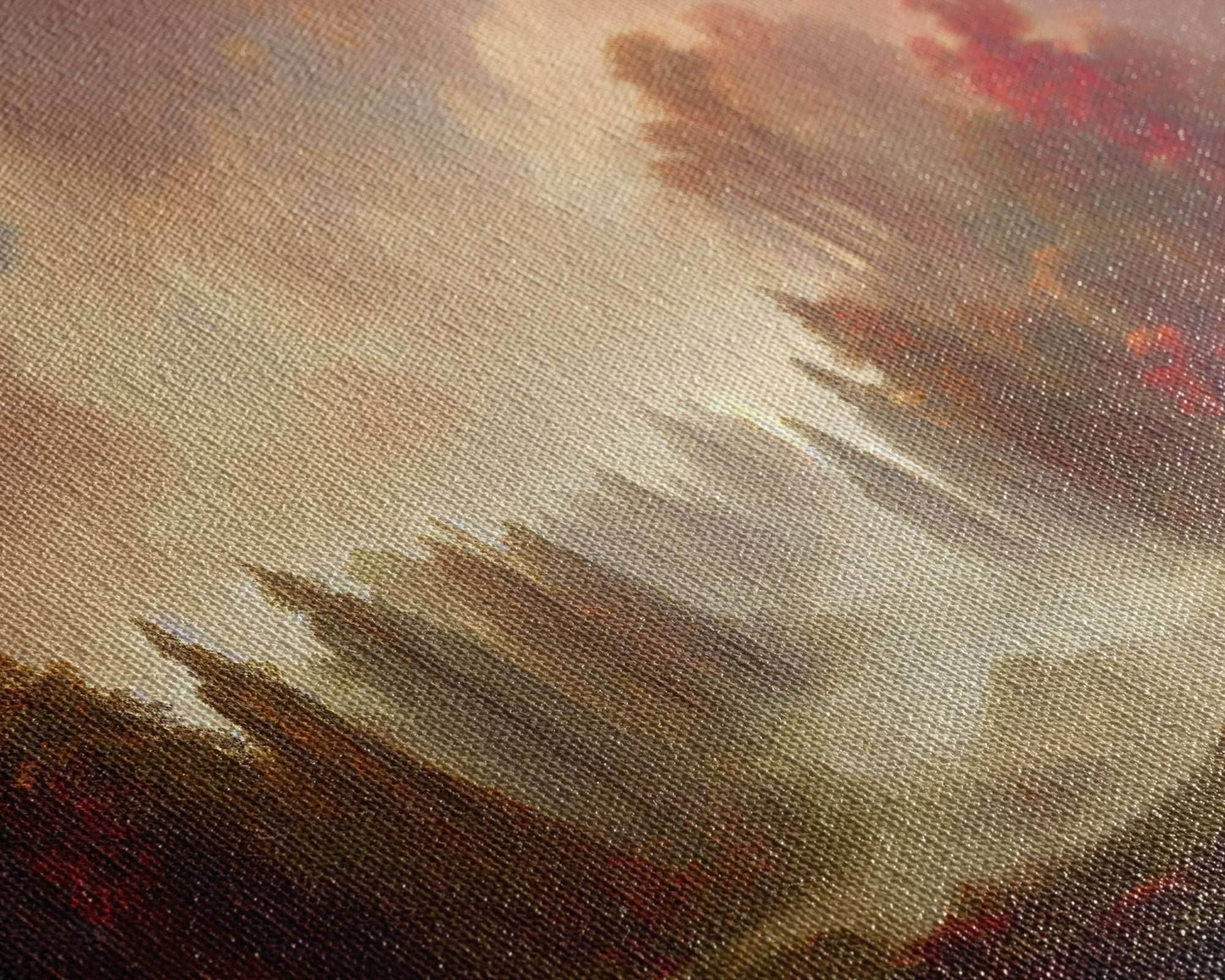 Hazy Forest Fantasy Art, Ready To Hang Canvas Print, Panoramic Art, Fog Covered Forest High Fantasy RPG Concept Art - 10x30 Inches / Gallery Wrap Canvas - Ready To Hang