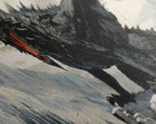 Dragon Painting, Framed Canvas Print, Dragon Art, Fantasy Art, Fantasy Painting, Watercolor Dragon Painting, Art Print - 10x30 Inches / Gallery Wrap Canvas - Ready To Hang