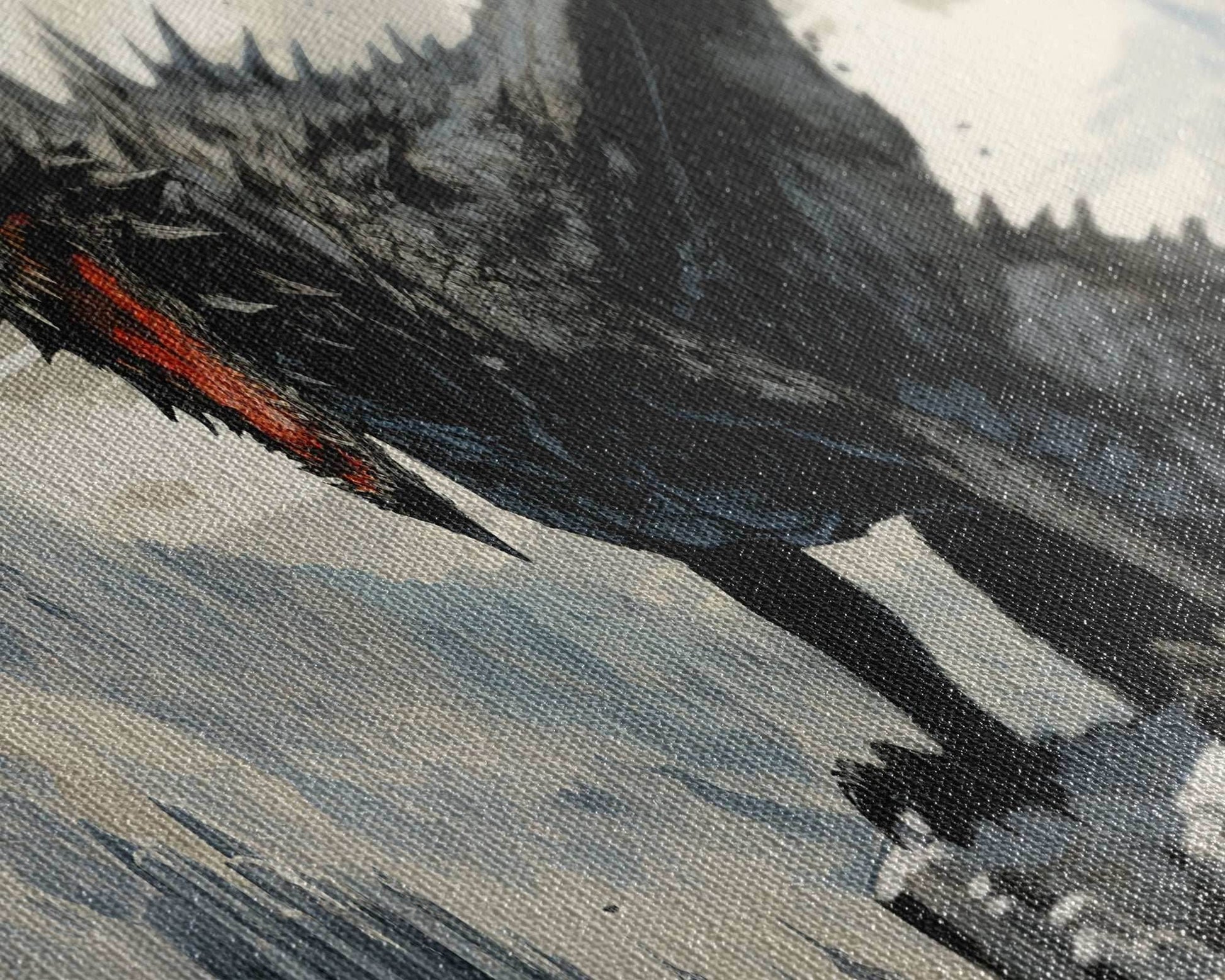 Dragon Painting, Framed Canvas Print, Dragon Art, Fantasy Art, Fantasy Painting, Watercolor Dragon Painting, Art Print - 10x30 Inches / Gallery Wrap Canvas - Ready To Hang