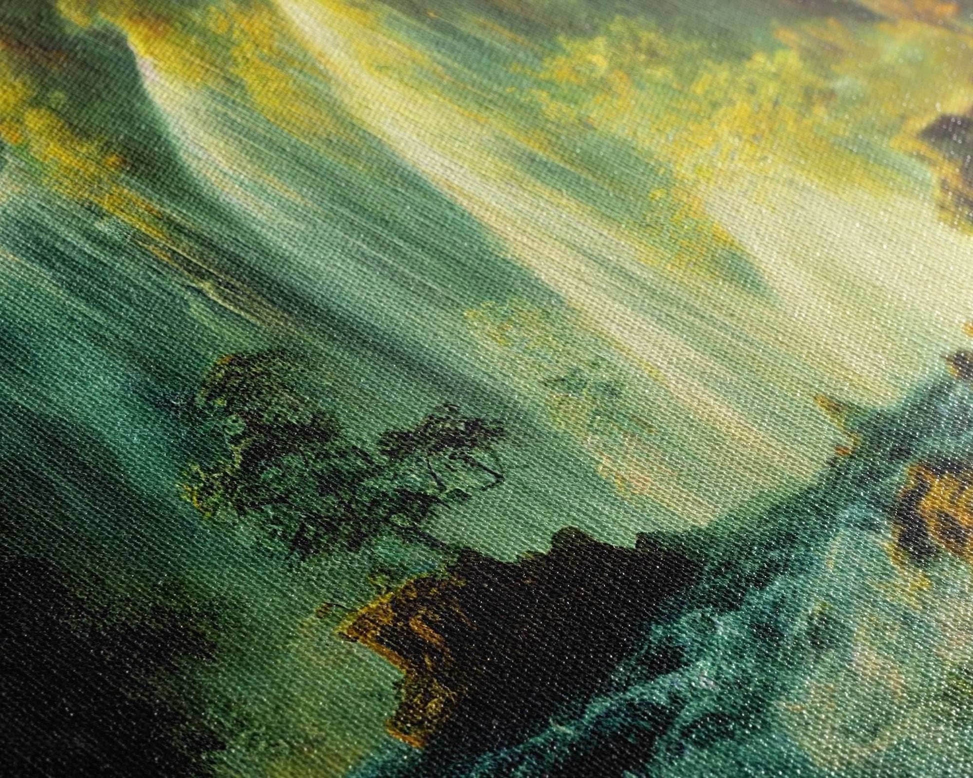 High Fantasy Wall Art, Secret Waterfall, ready to hang canvas print, framed art - 10x20 Inches / Gallery Wrap Canvas - Ready To Hang