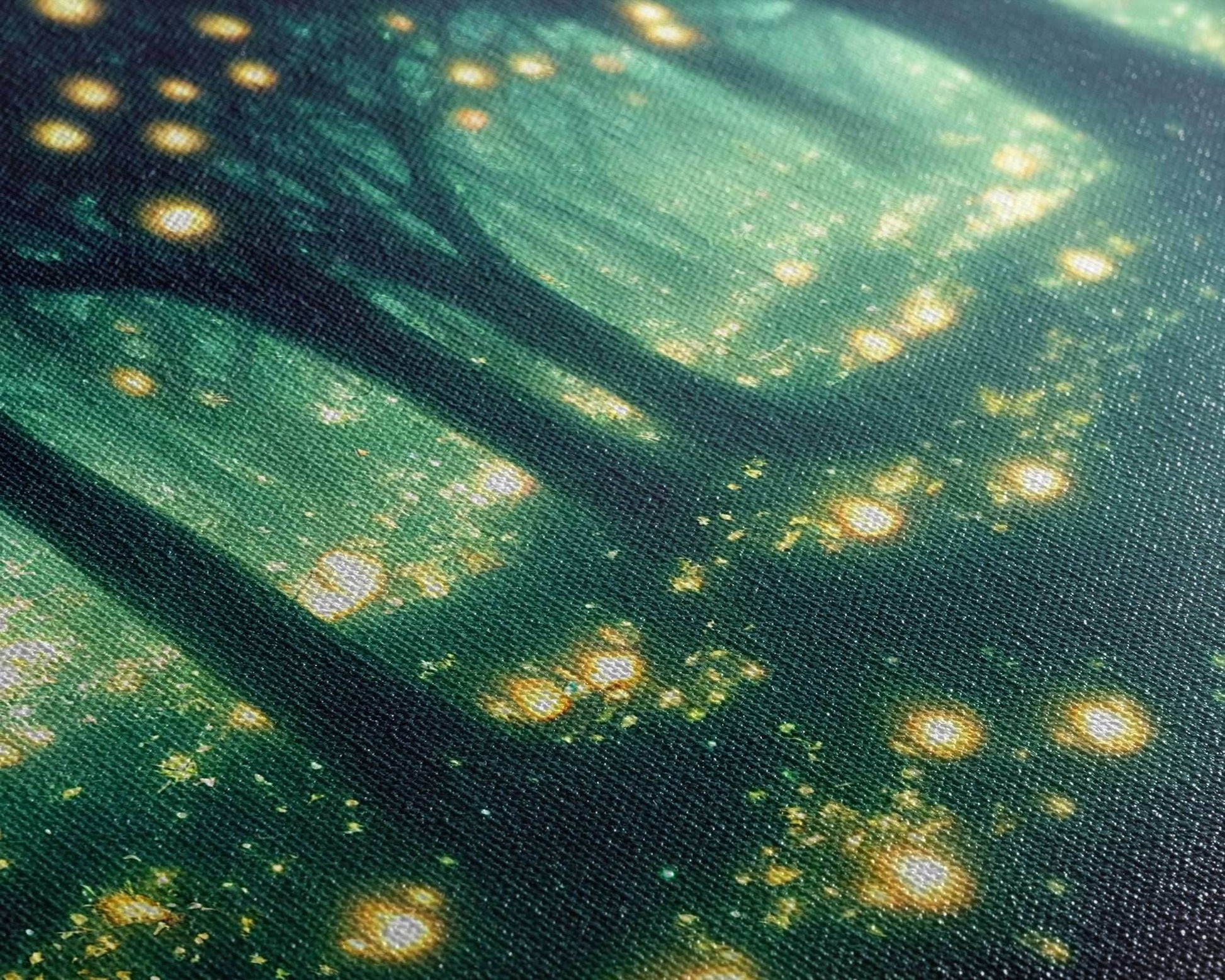 Fantasy Forest At Night With Fireflies, Extra Large Wall Art, Framed Panoramic Canvas Print, Framed Wall Art - 10x30 Inches / Gallery Wrap Canvas - Ready To Hang