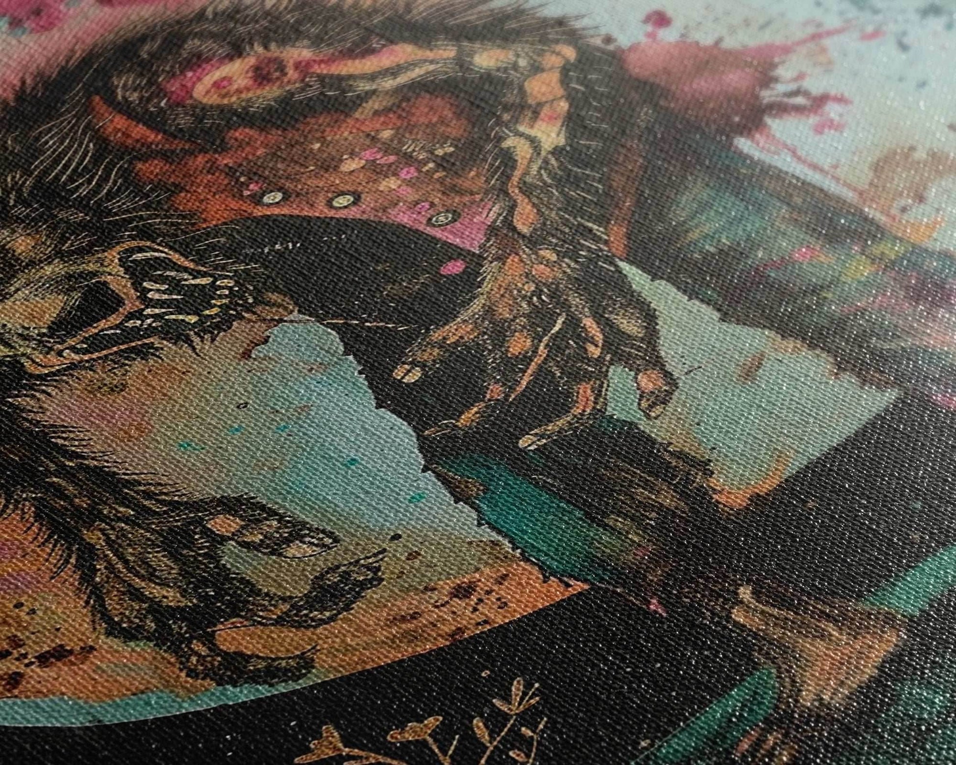 Halloween Werewolf Transformation, Framed Canvas Print, Wall Art, Home Decor, Spooky Artwork, Monster Decor, Halloween Decor, Fantasy Art - 8x12 Inches / Gallery Wrap Canvas - Ready To Hang