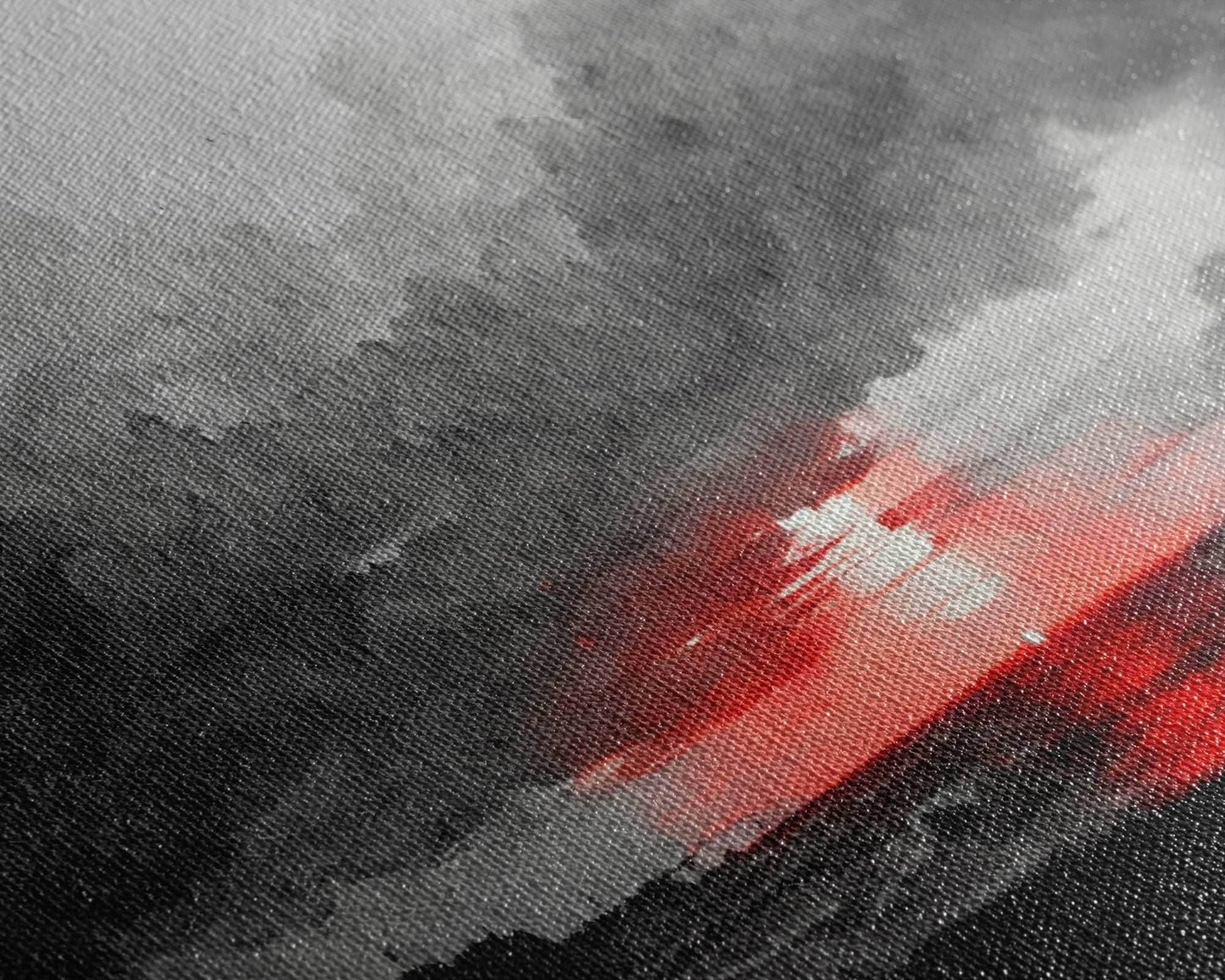 Creepy Blood moon canvas print, dark fantasy art, black and white art, Halloween, spooky art, horror landscape art - 10x20 Inches / Gallery Wrap Canvas - Ready To Hang