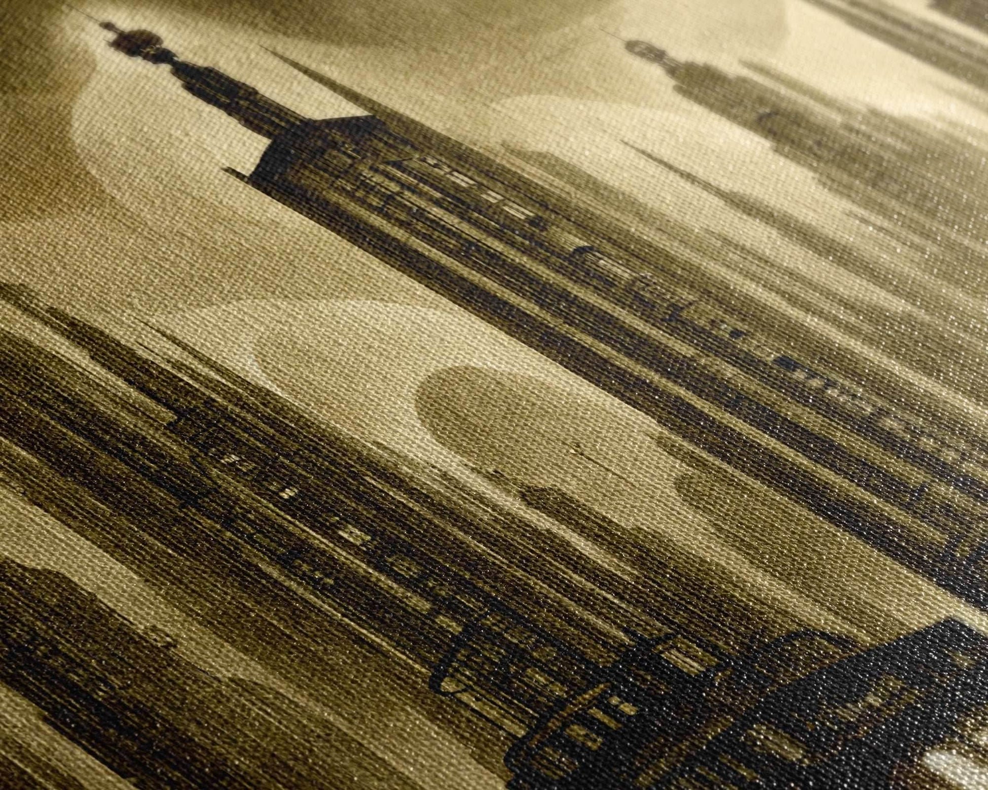 Dystopian Metropolis Art Deco Canvas Print, City Skyline, Fantasy Art, Art Deco Living Room Art, ready to hang wall art - 10x20 Inches / Gallery Wrap Canvas - Ready To Hang