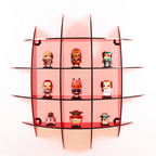 Neon/Fluorescent Spherical Display Shelf - Red