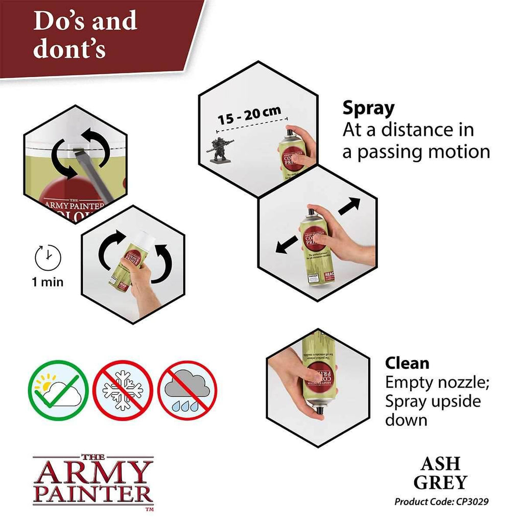 Army Painter Colour Primer: Ash Grey - 