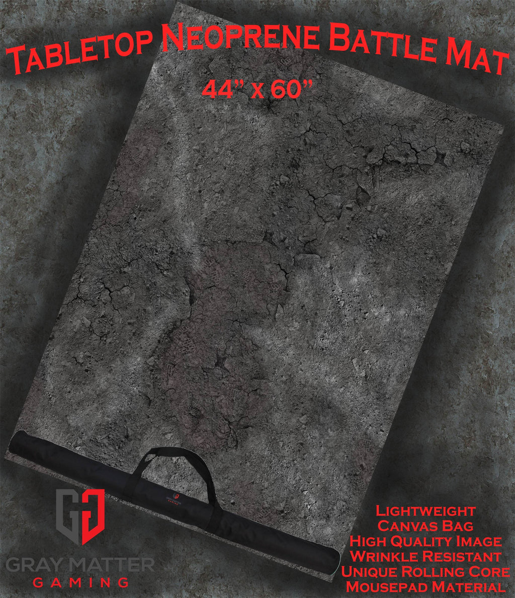 Ashen Wastelands - Neoprene Battle Mat - Warhammer, AoS, 40K, Kill Team, MCP, Shatterpoint, Legion, Deadzone, More - 44x60