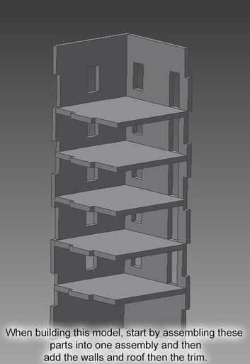 15mm Large Apartment Block (MDF) - 15MMDF152 - 