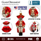 Spooky Pirate of the High Seas Glass Ornament, Creepy Halloween Tree Decoration - 