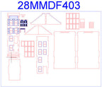 28mm "Brownstone" Row House (MDF) - 28MMDF403