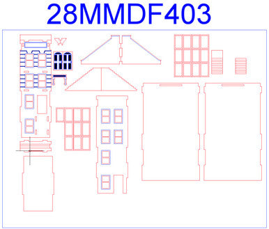 28mm "Brownstone" Row House (MDF) - 28MMDF403