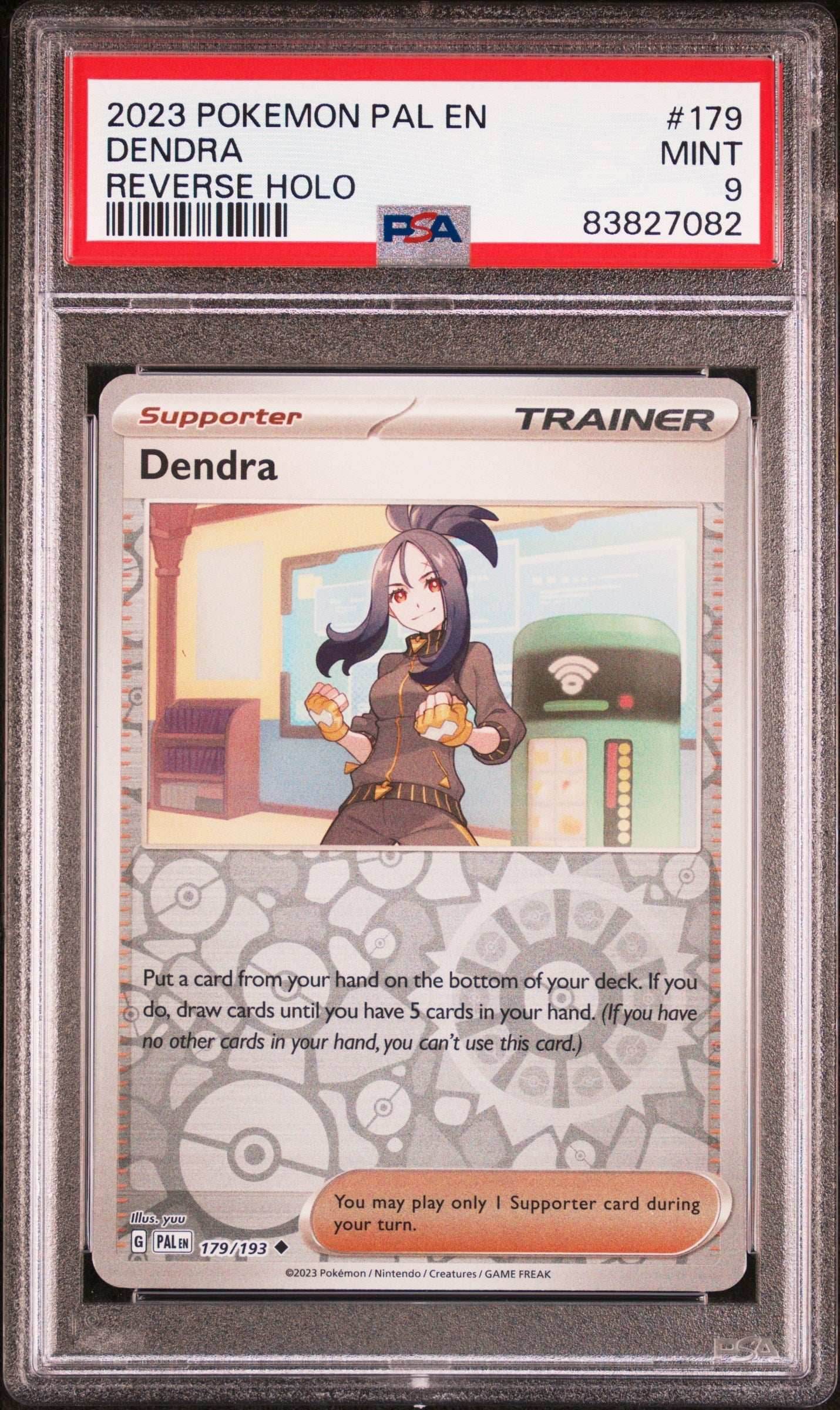 2023 POKEMON PAL EN-PALDEA EVOLVED DENDRA REVERSE HOLO #179 PSA 9 - 
