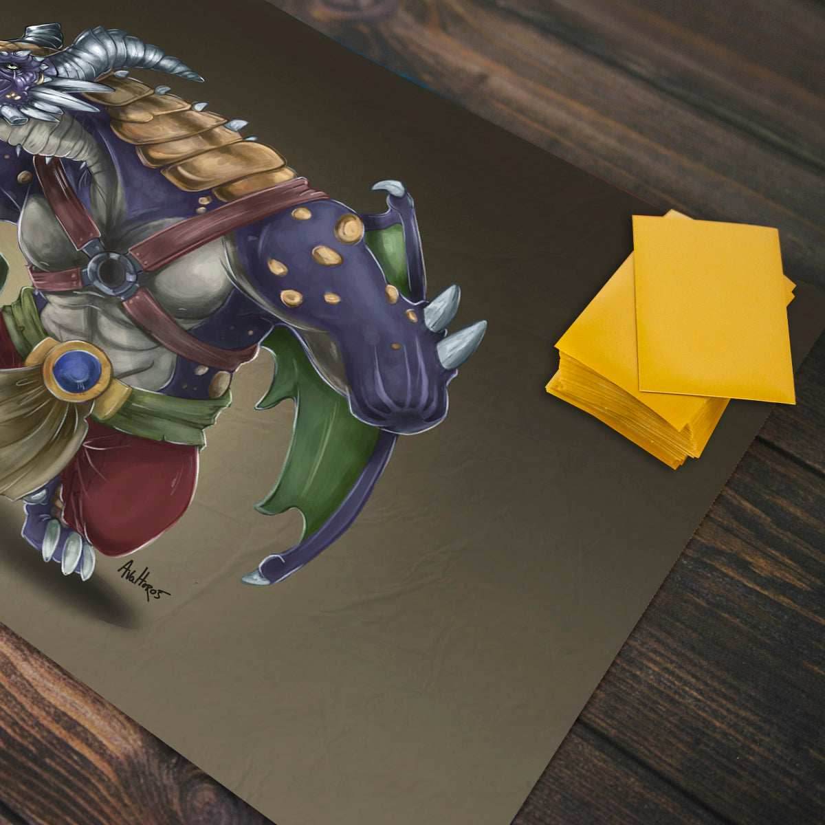 Amputee Dragon Fighter Playmat - Standard Playmat / Plain