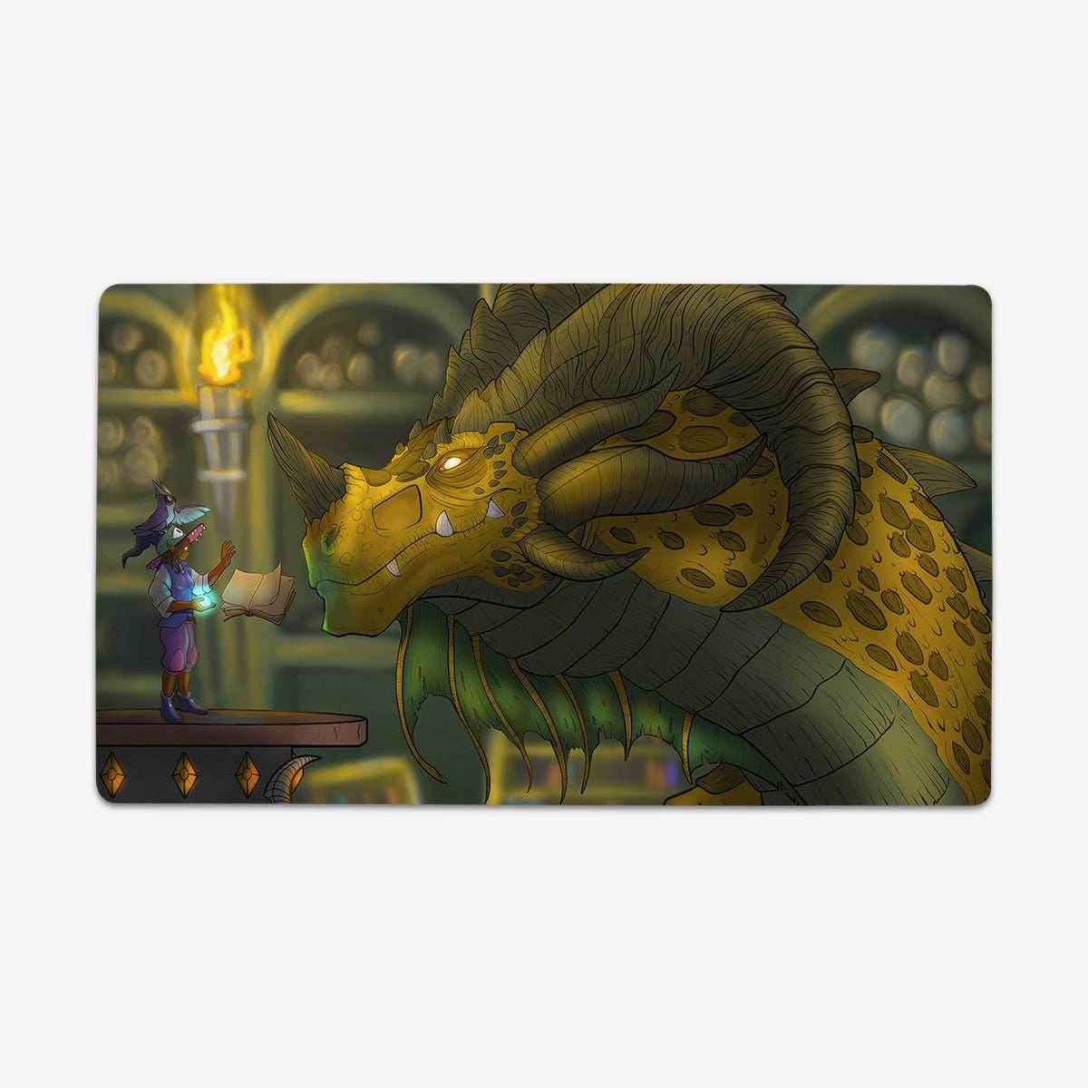 Book Dragon and Elf Playmat - Standard Playmat / Plain