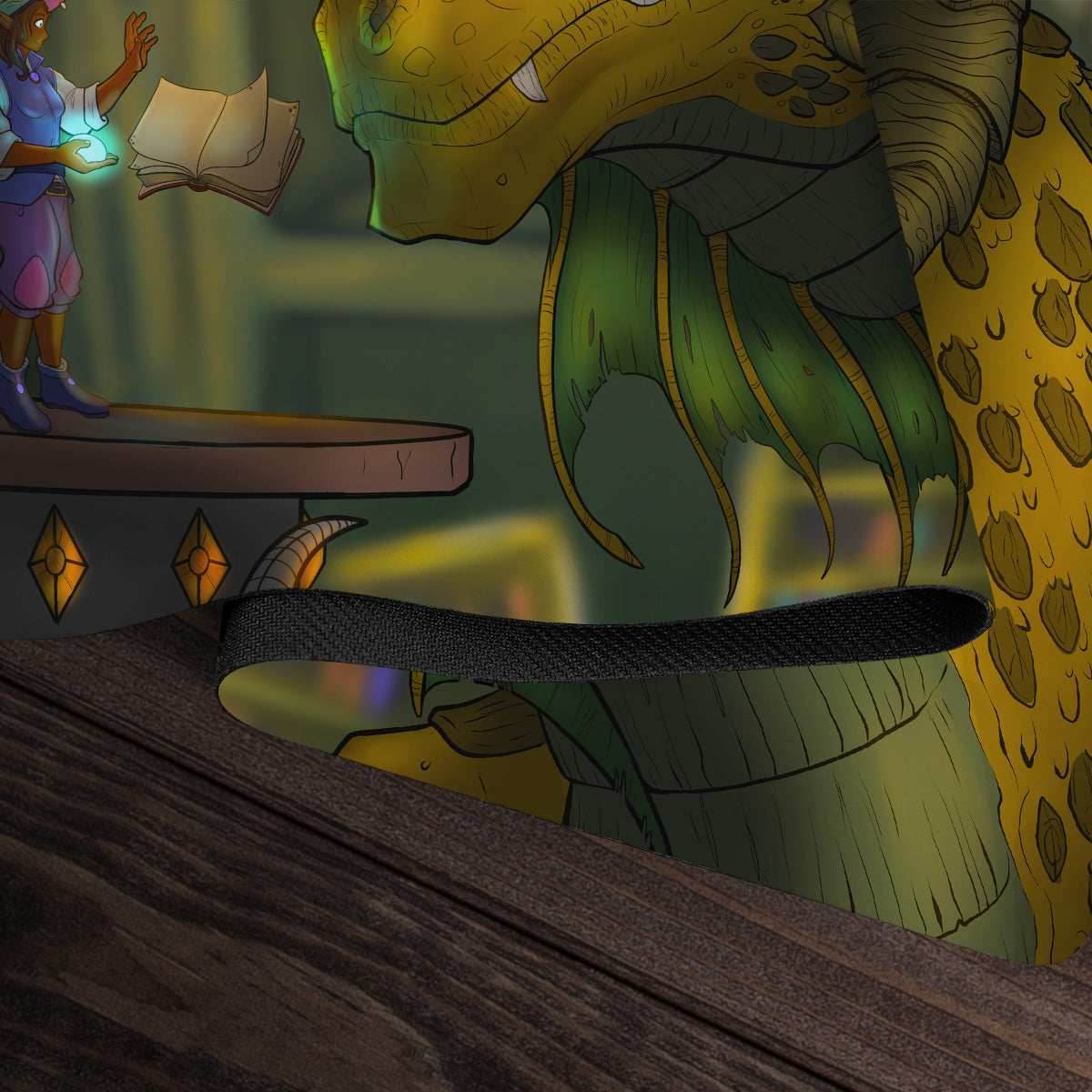 Book Dragon and Elf Playmat - Standard Playmat / Plain