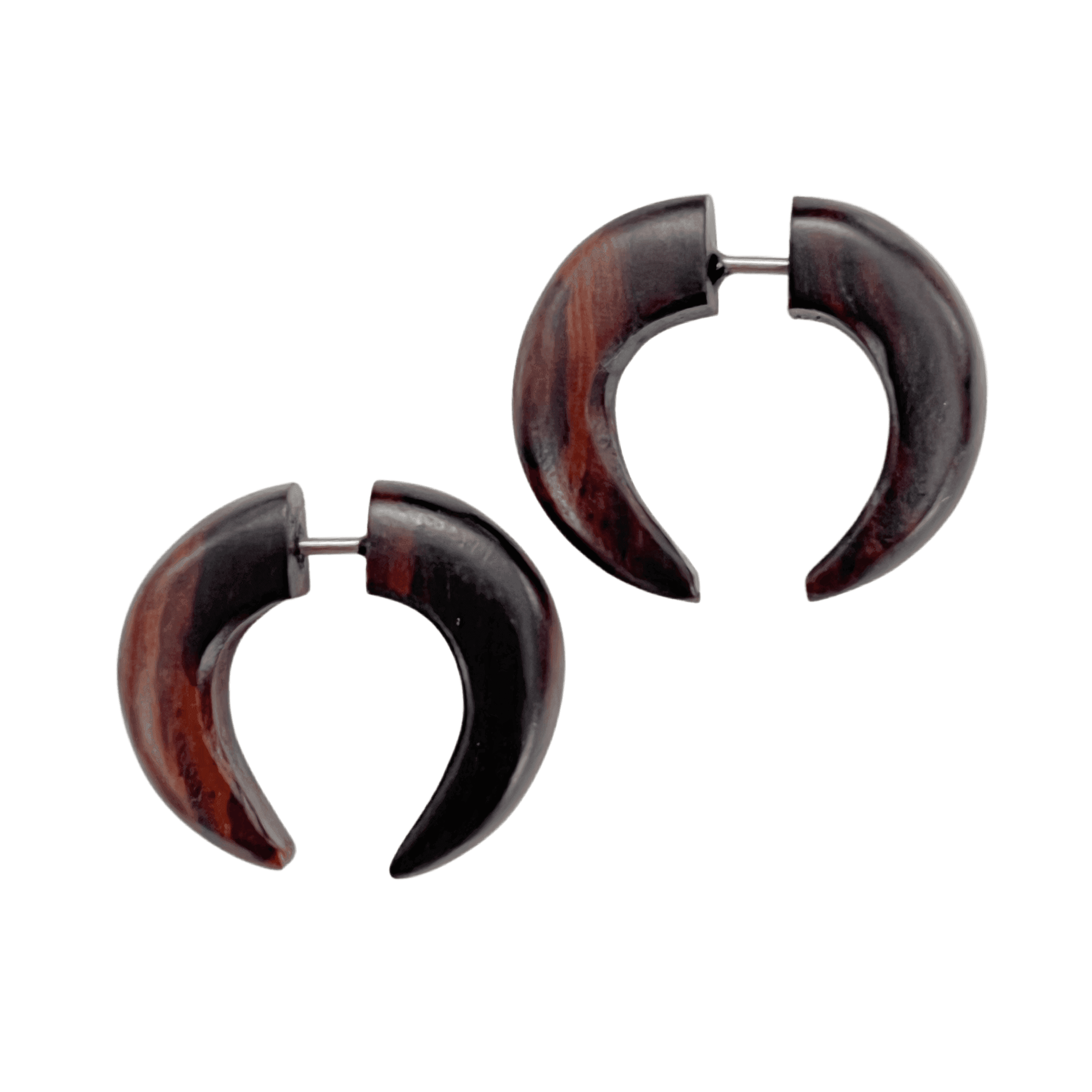 Fake plugs horn earrings - 