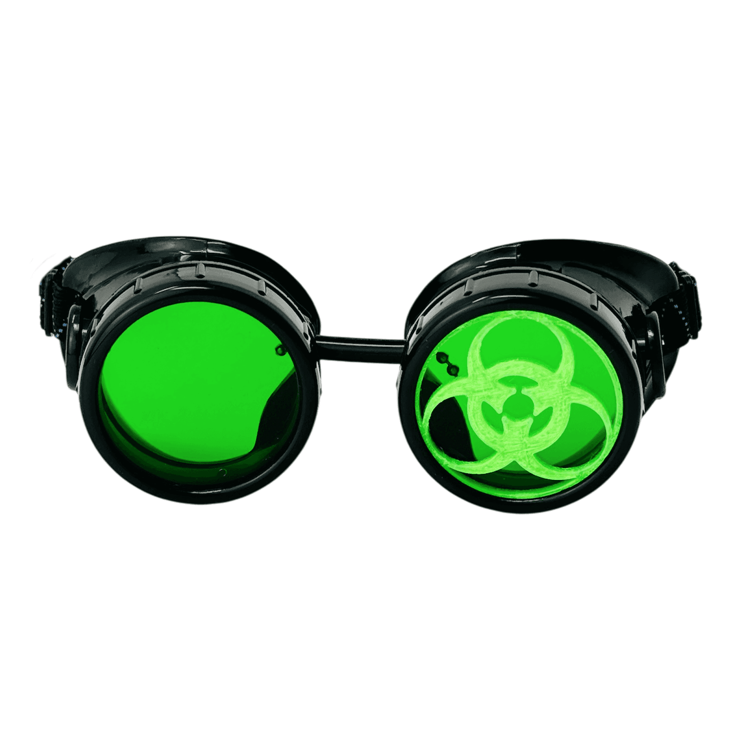 Steampunk Mad Scientist goggles biohazard cosplay glasses - green