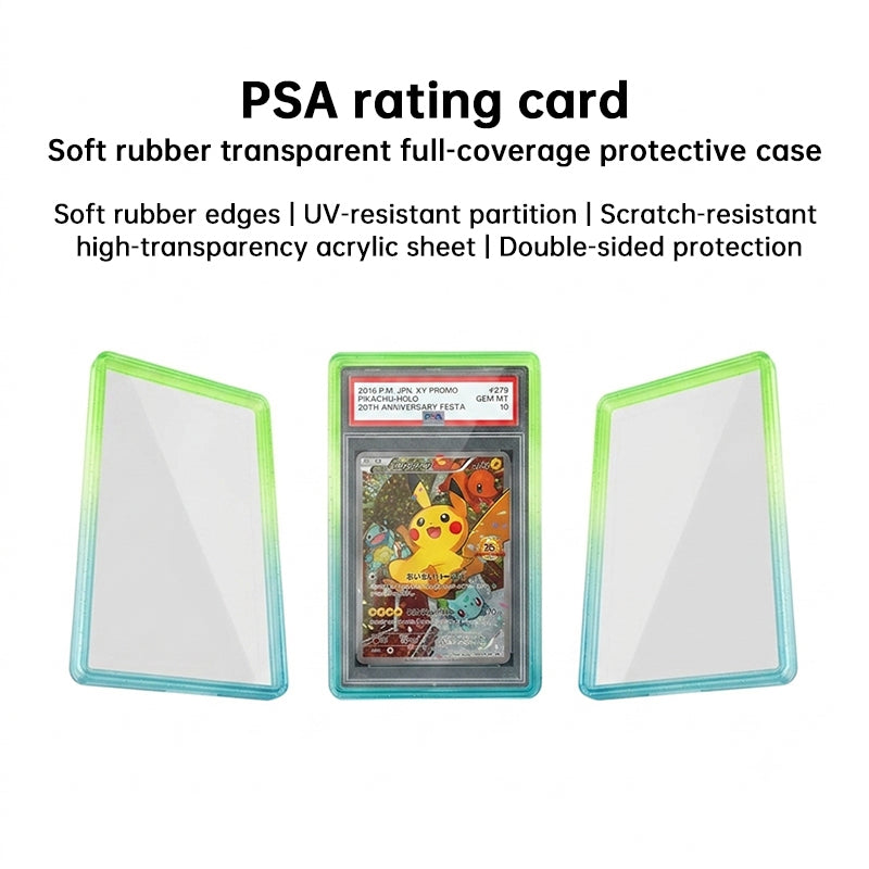 Glitter Gradient PSA Card Protector, Silicone Cover for PSA 35/10 Slabs, Sparkle TPU Sleeve for Pokémon