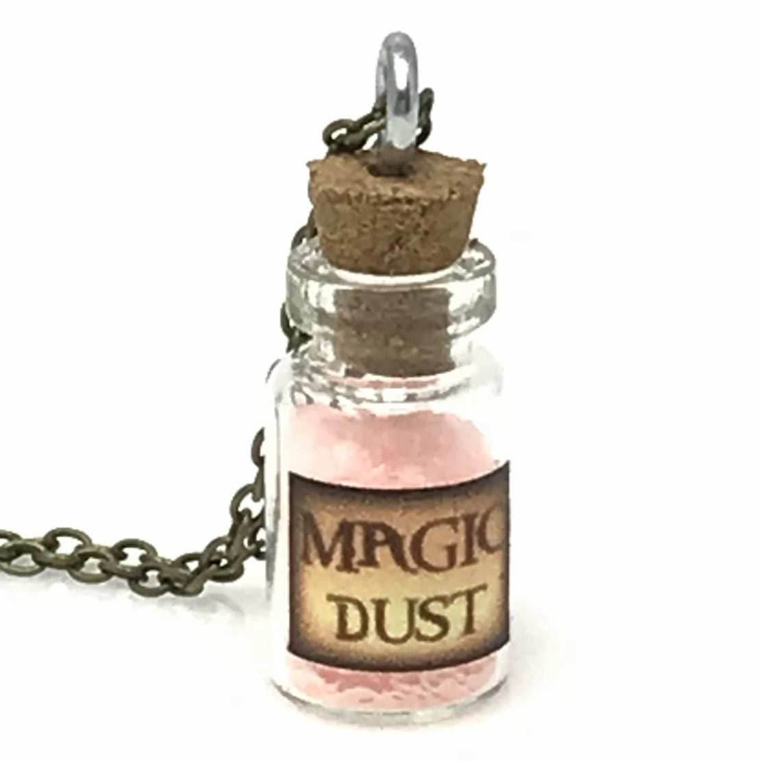 Magic dust kawaii pastel goth glowing necklace - pink/orange