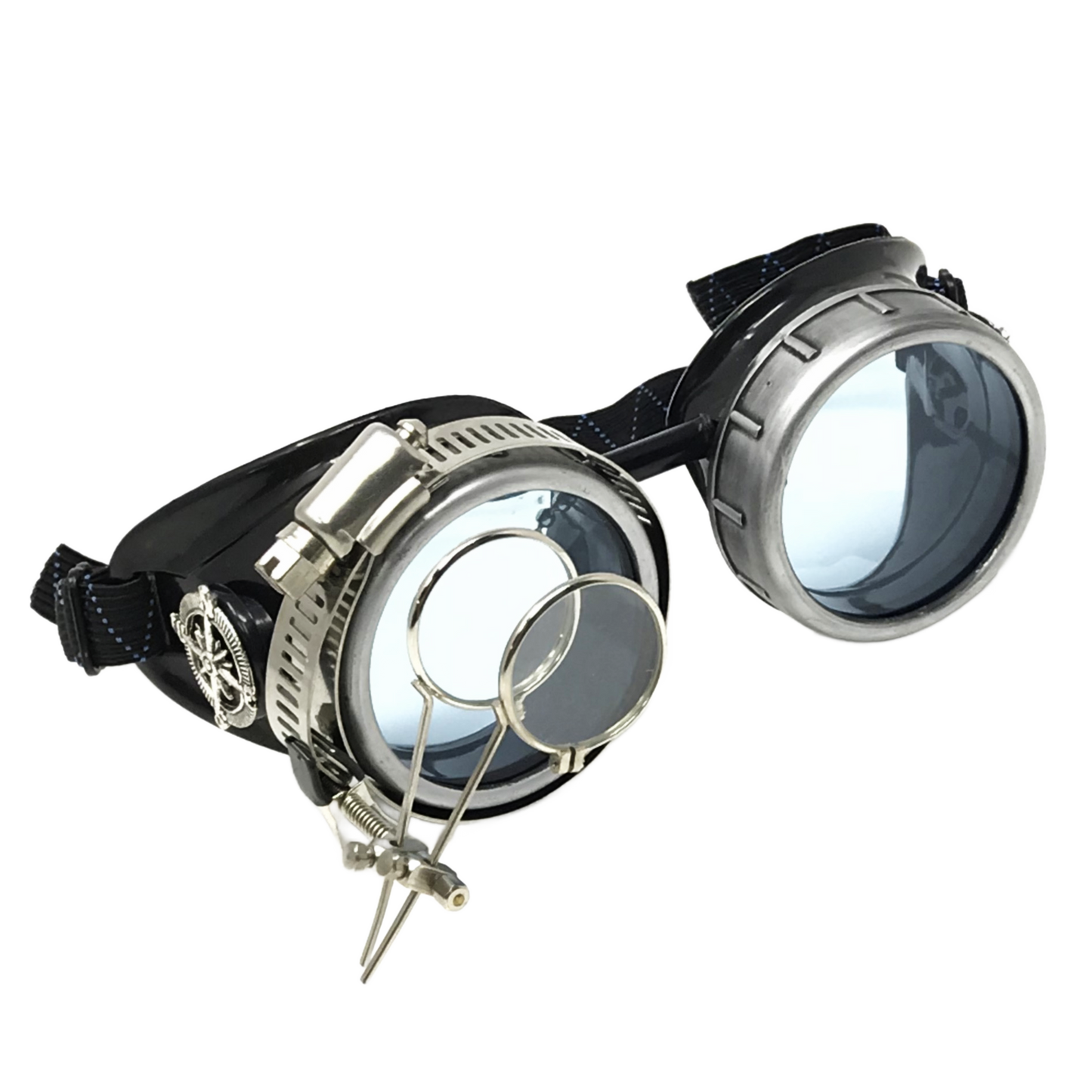 Steampunk Metallic Goggles with magnifying eye loupes pastel goth punk