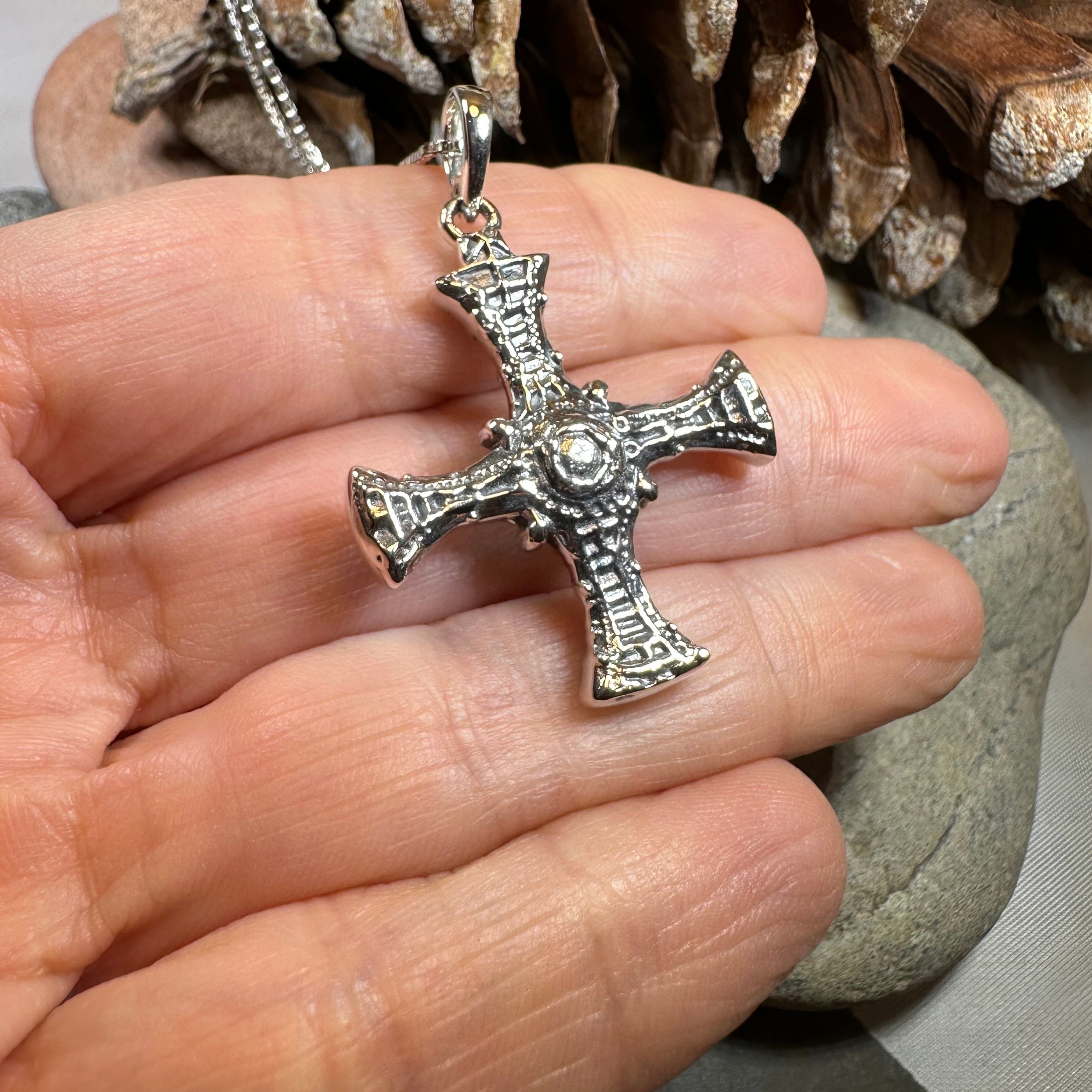 Saint Cuthbert Celtic Cross Necklace