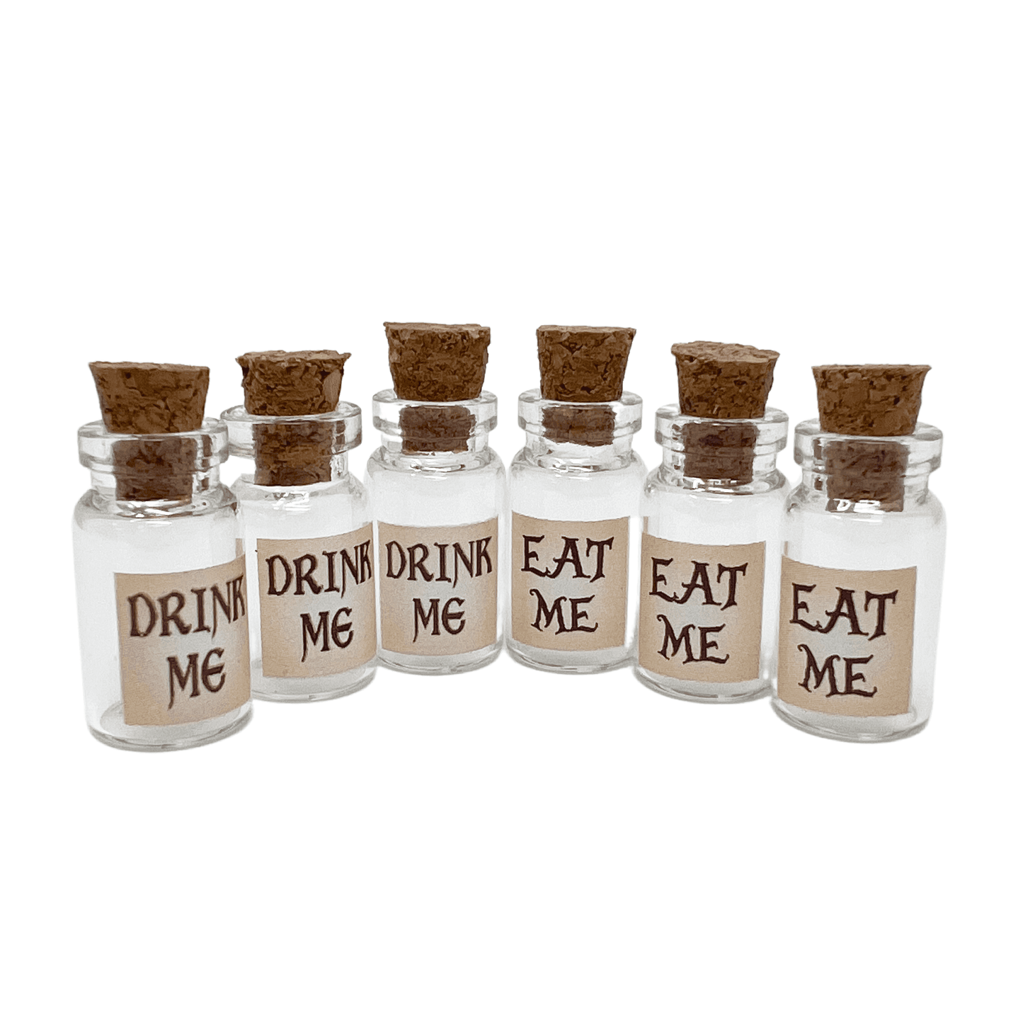 6pcs DIY art and craft Alice in Wonderland eat/drink me - eat/drink me