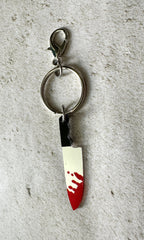 Horror Lover Bloody Knife Zipper Pull Bag Charm Keychain