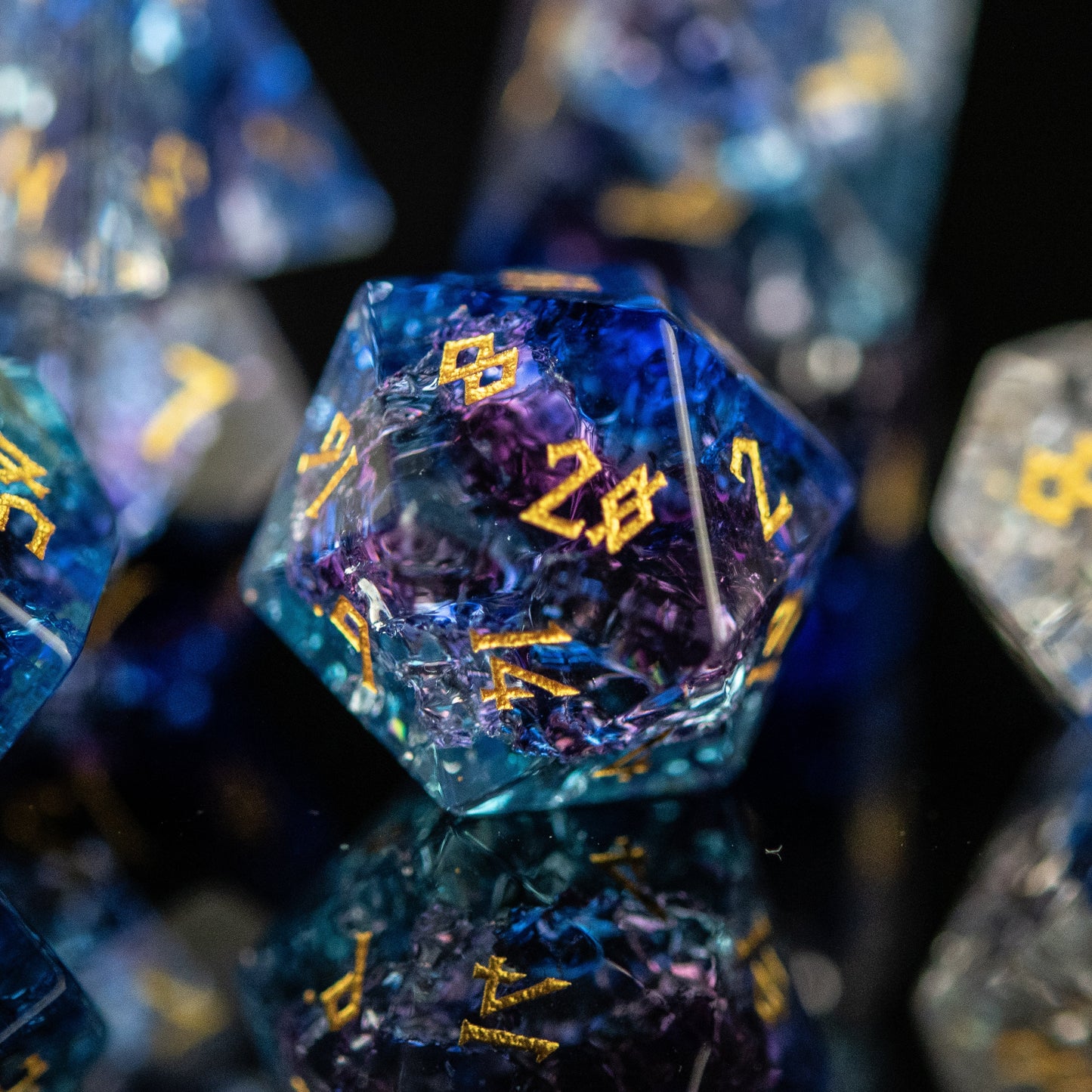 Enchanted Waters Shattered Glass Dice Set