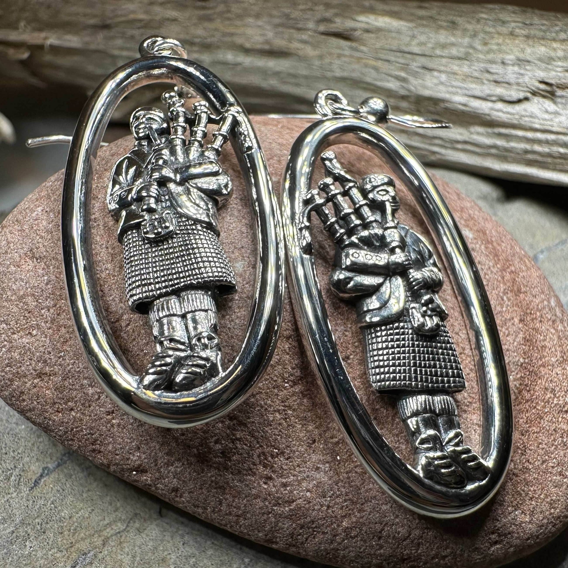 Tartan Bagpiper Earrings - 