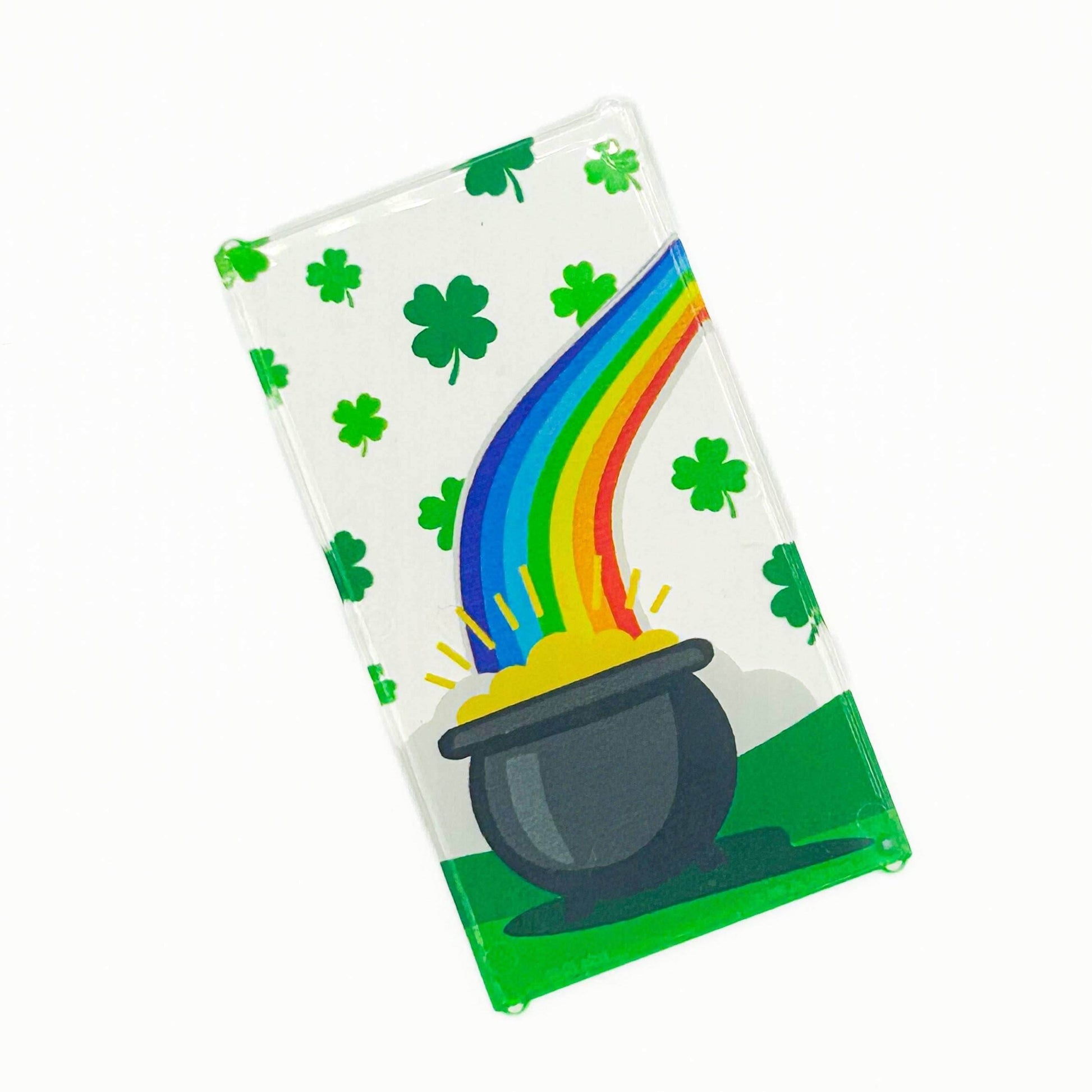 Pot of Gold St. Patrick's Day 4x6 Glass Window - B3 Customs - 