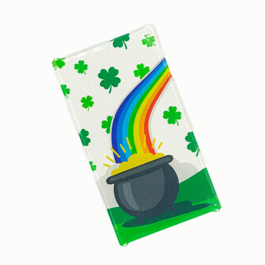 Pot of Gold St. Patrick's Day 4x6 Glass Window - B3 Customs - 