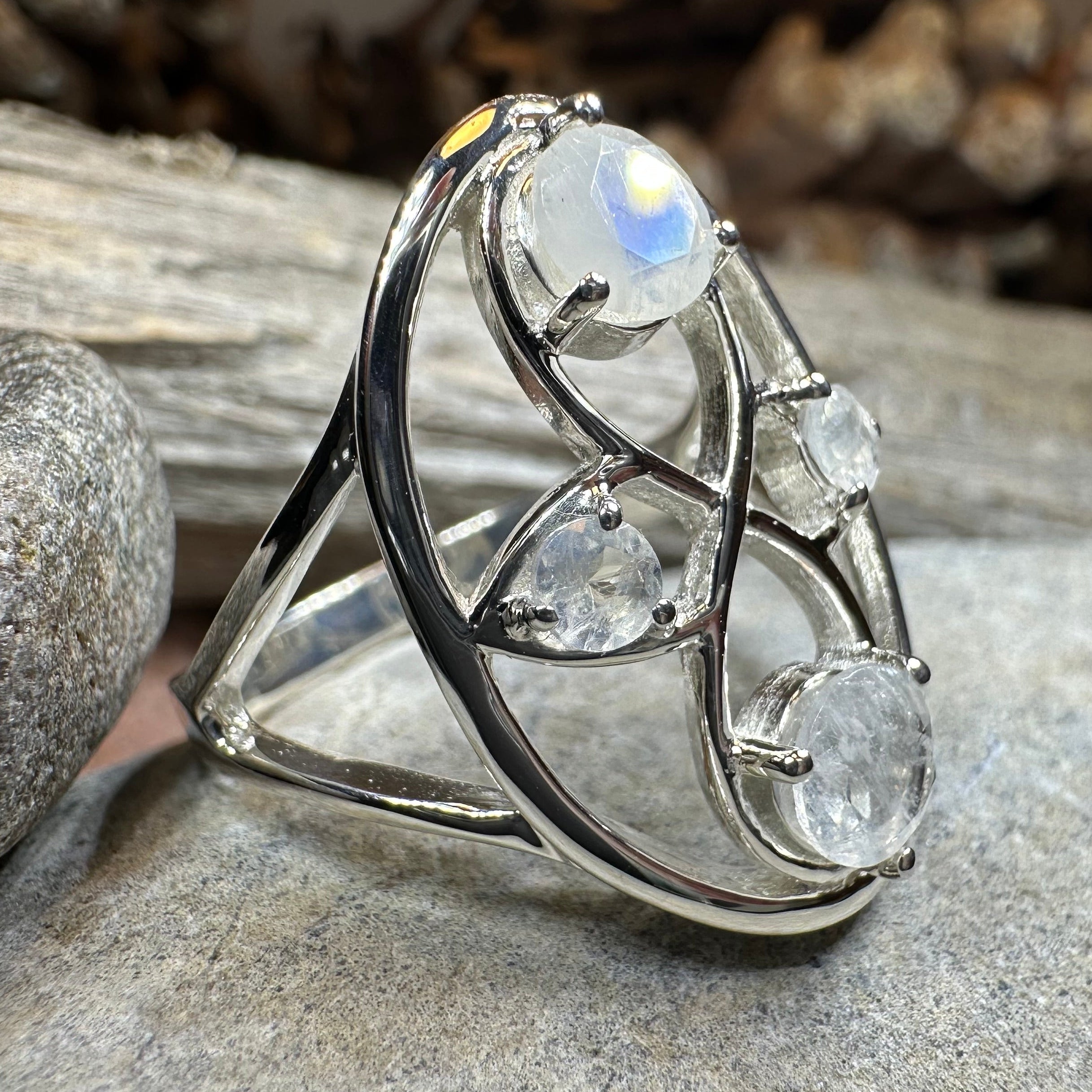 Moonstone Infinity Ring