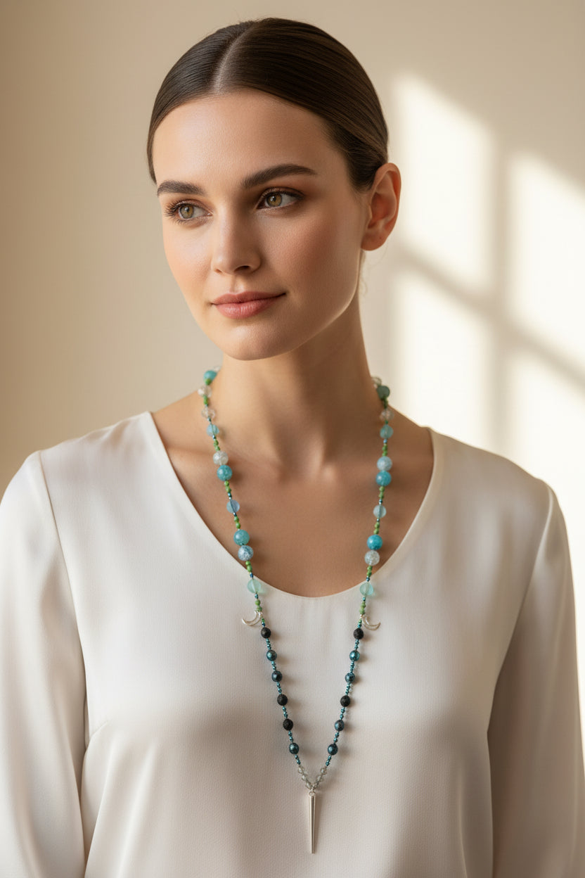 Seaside Moonglow Long Necklace
