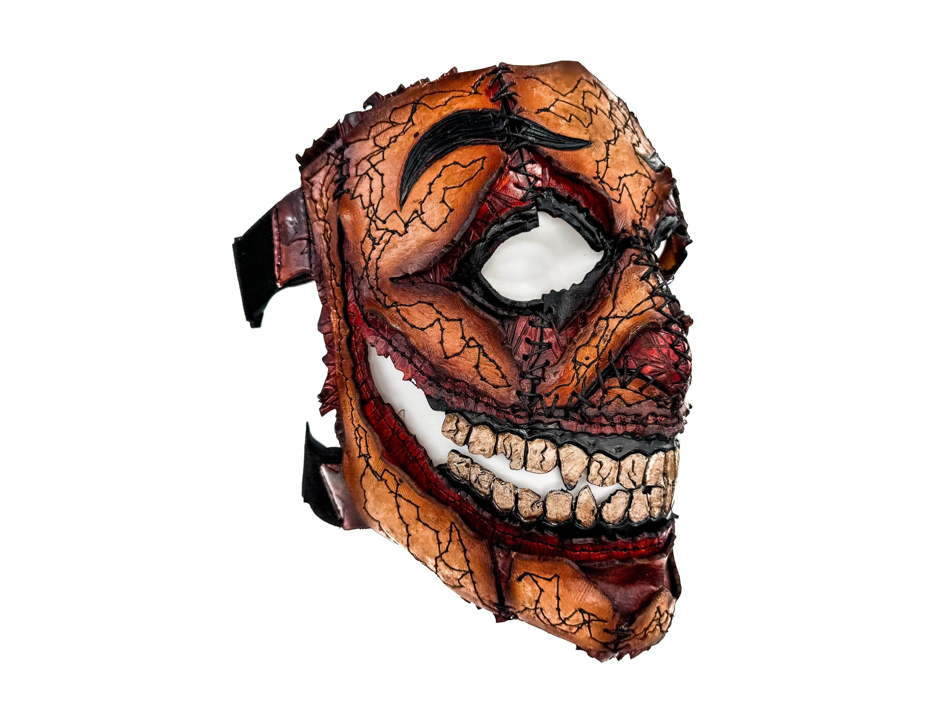 Genuine Leather Mask - GigaMyme Fleshy Edition - Handmade Mime Full Face Cover for Halloween, Performance or Cosplay Costume - 