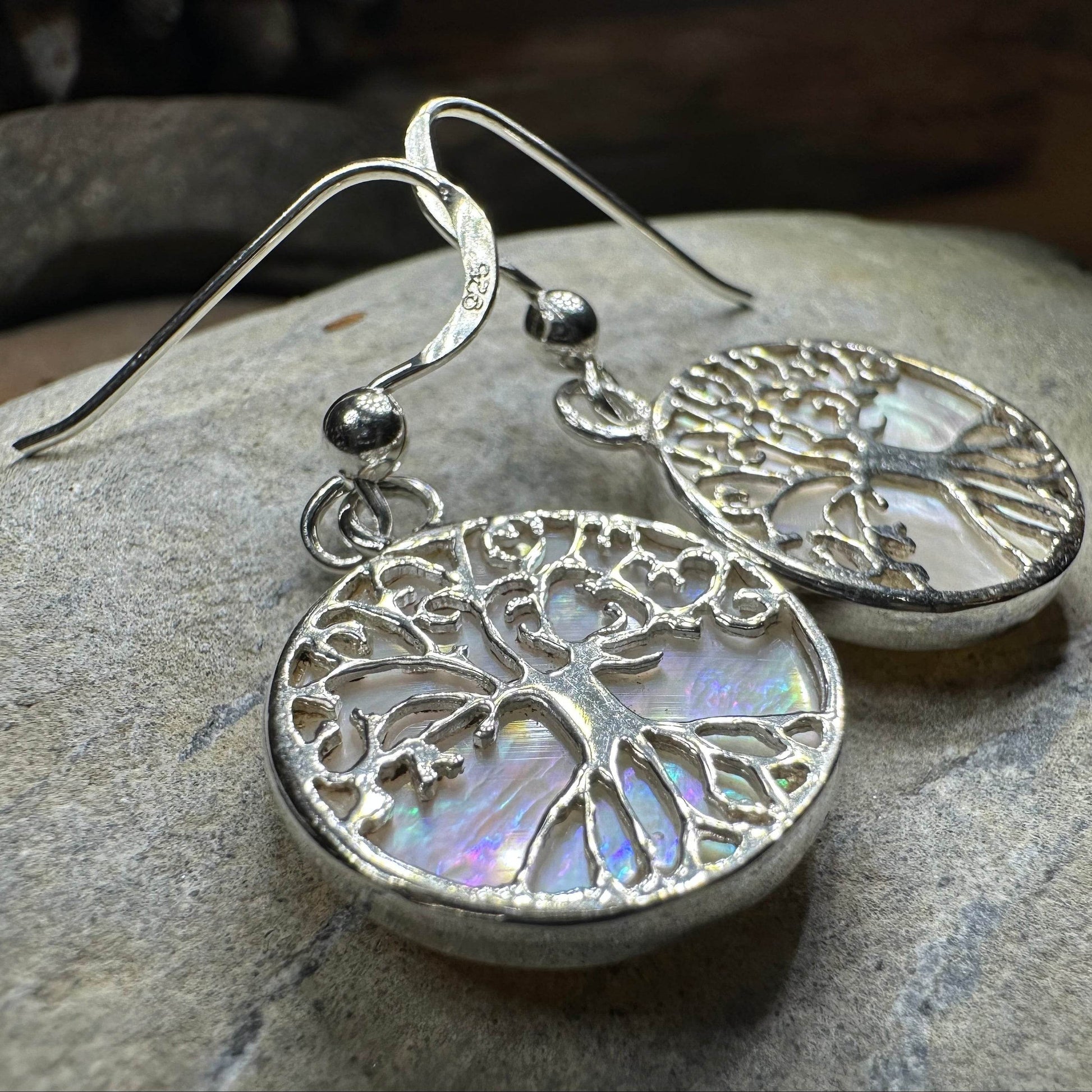 Veronica Tree of Life Earrings - Abalone Shell