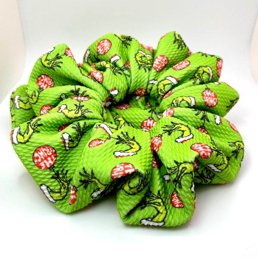 Grinch Ornament Christmas Bullet Scrunchie - 
