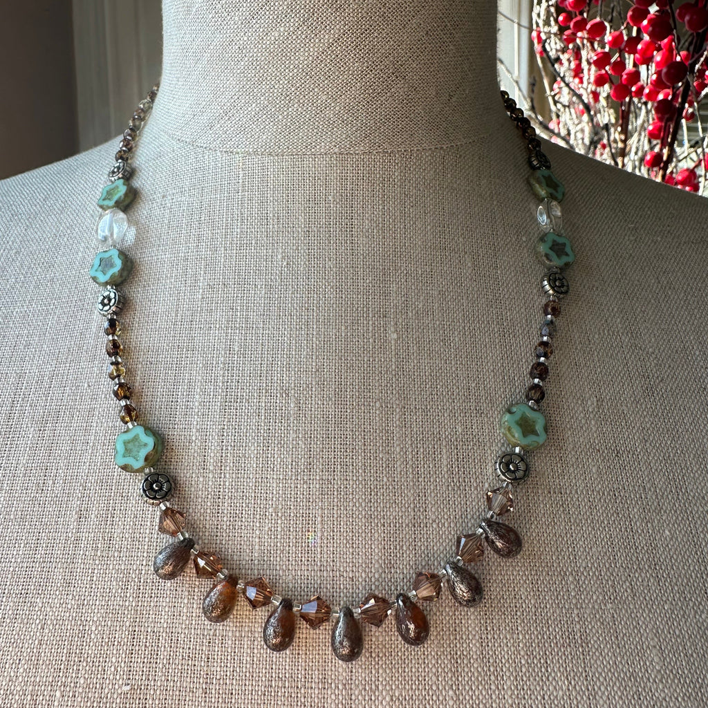 Golden Lotus Crystal Necklace