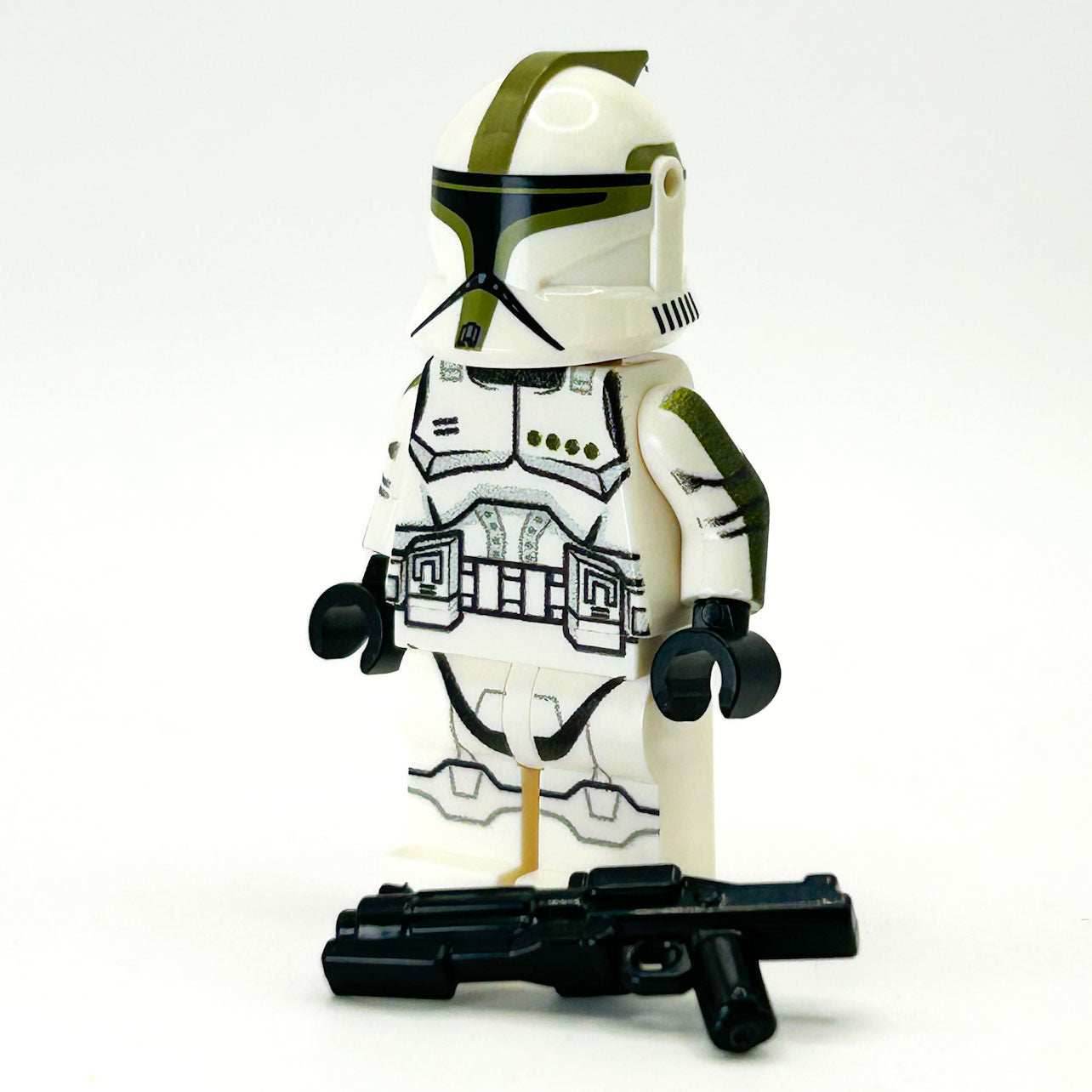 Custom Olive Clone Trooper (Olive, P1) Minifig made using LEGO parts - B3 Customs - 