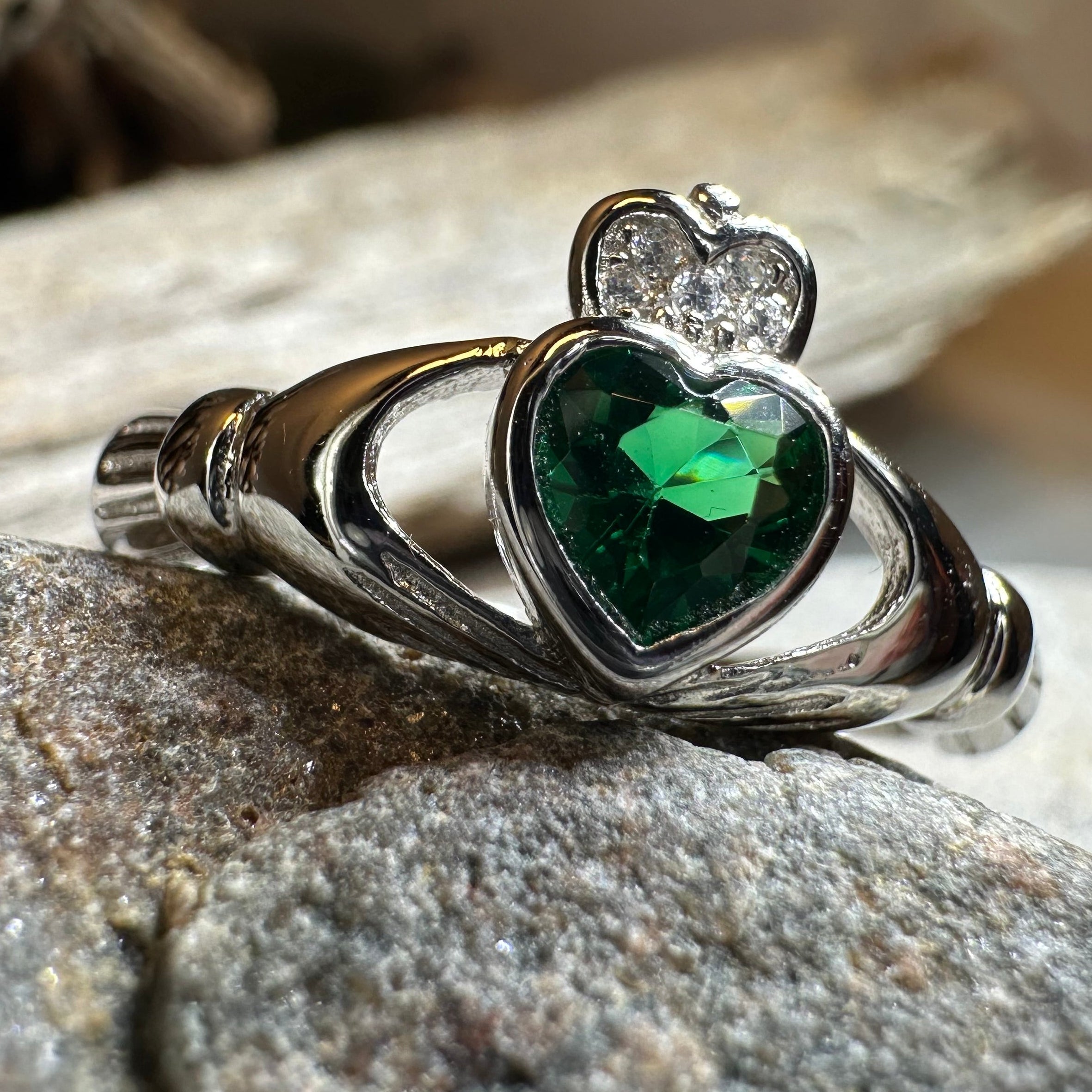 Emerald Meadow Claddagh Ring