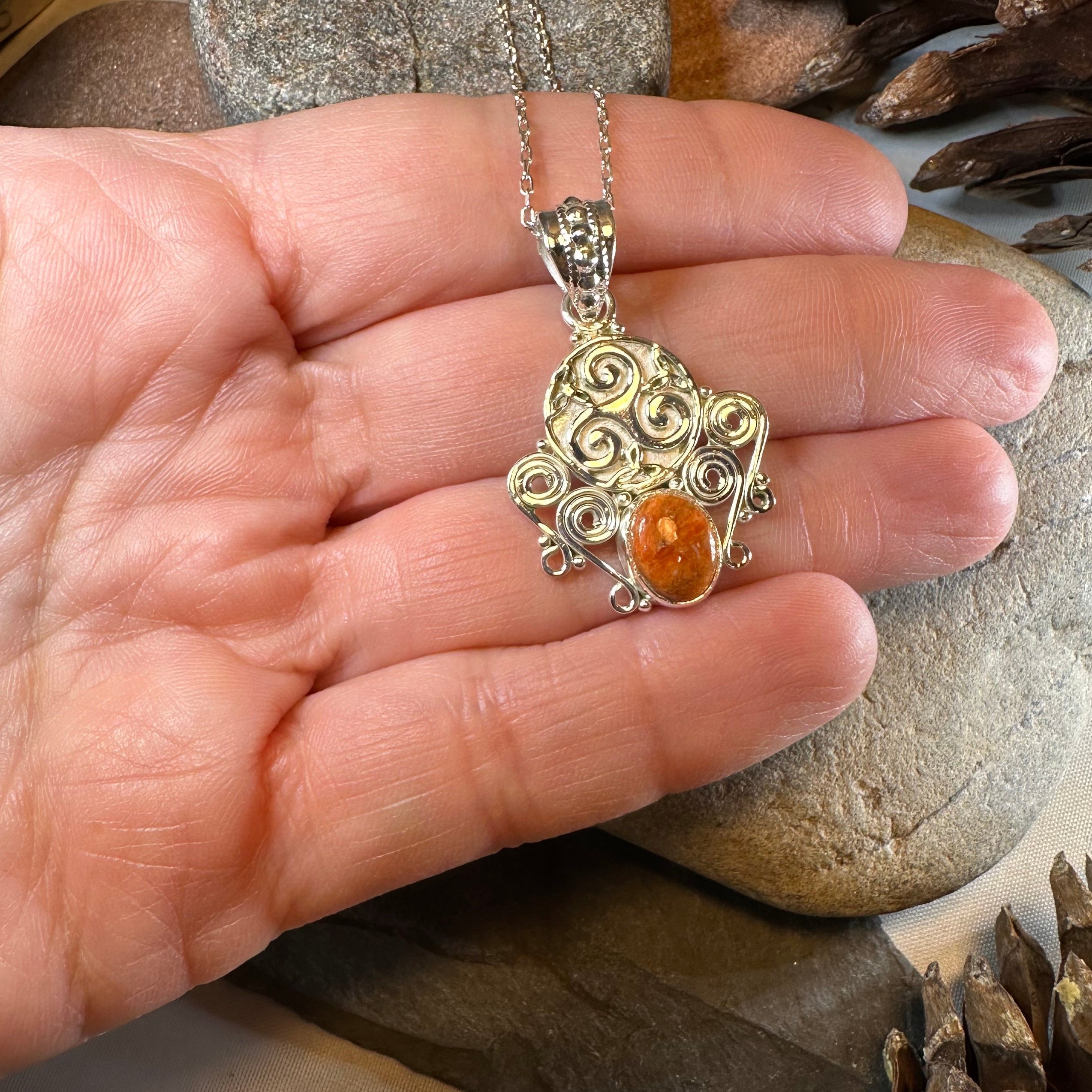 Lyria Celtic Triple Spiral Necklace
