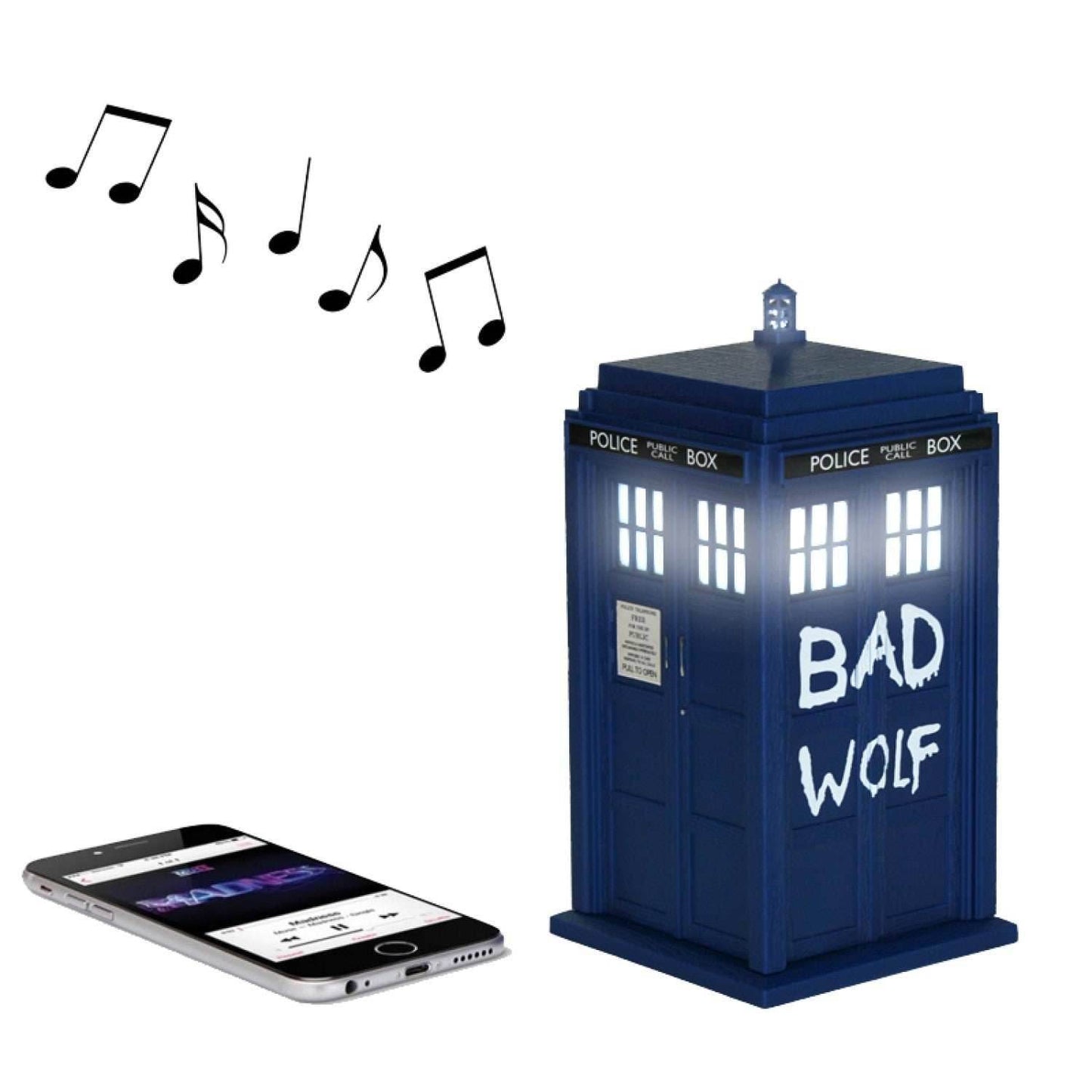 Doctor Who BAD WOLF TARDIS Portable Bluetooth® Speaker with LED’s and Sound Effects - 