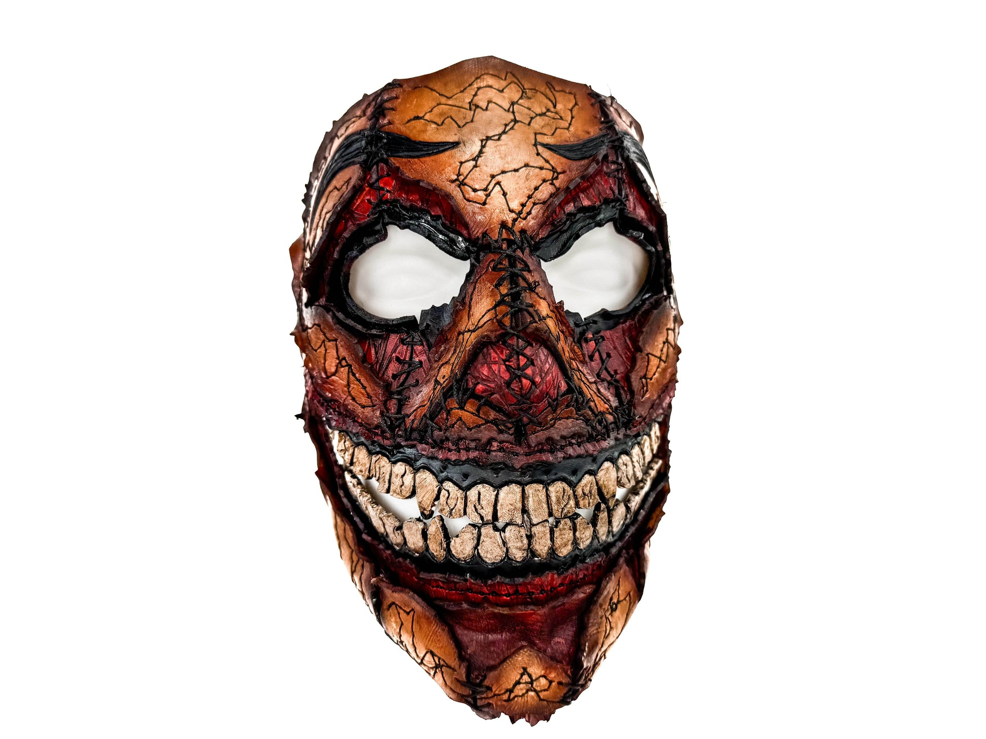 Genuine Leather Mask - GigaMyme Fleshy Edition - Handmade Mime Full Face Cover for Halloween, Performance or Cosplay Costume - 