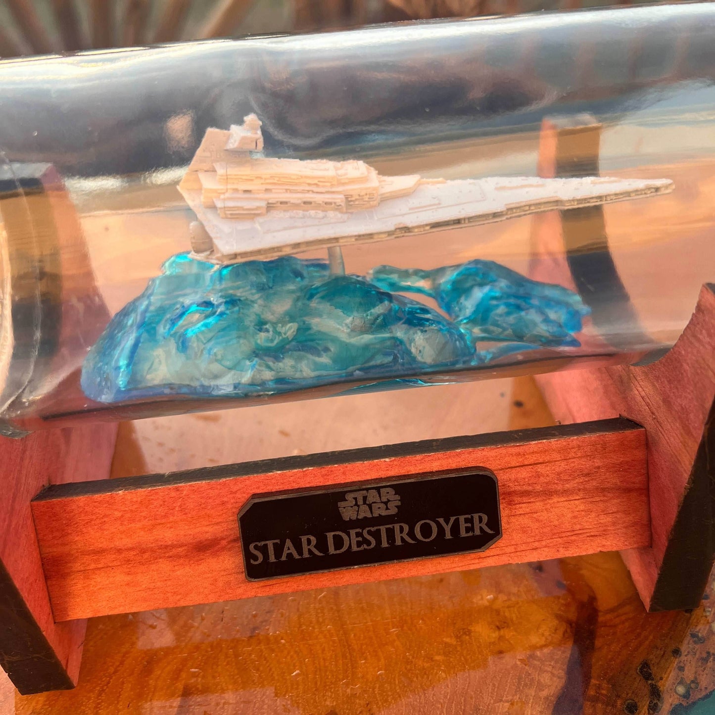 Star Wars Imperial Star Destroyer in a Wine Bottle - With Stand